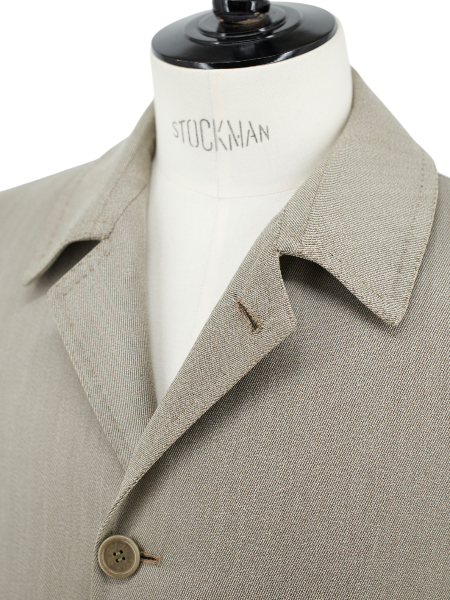 Orazio Luciano Light Brown Wool Herringbone Sartorial Carcoat