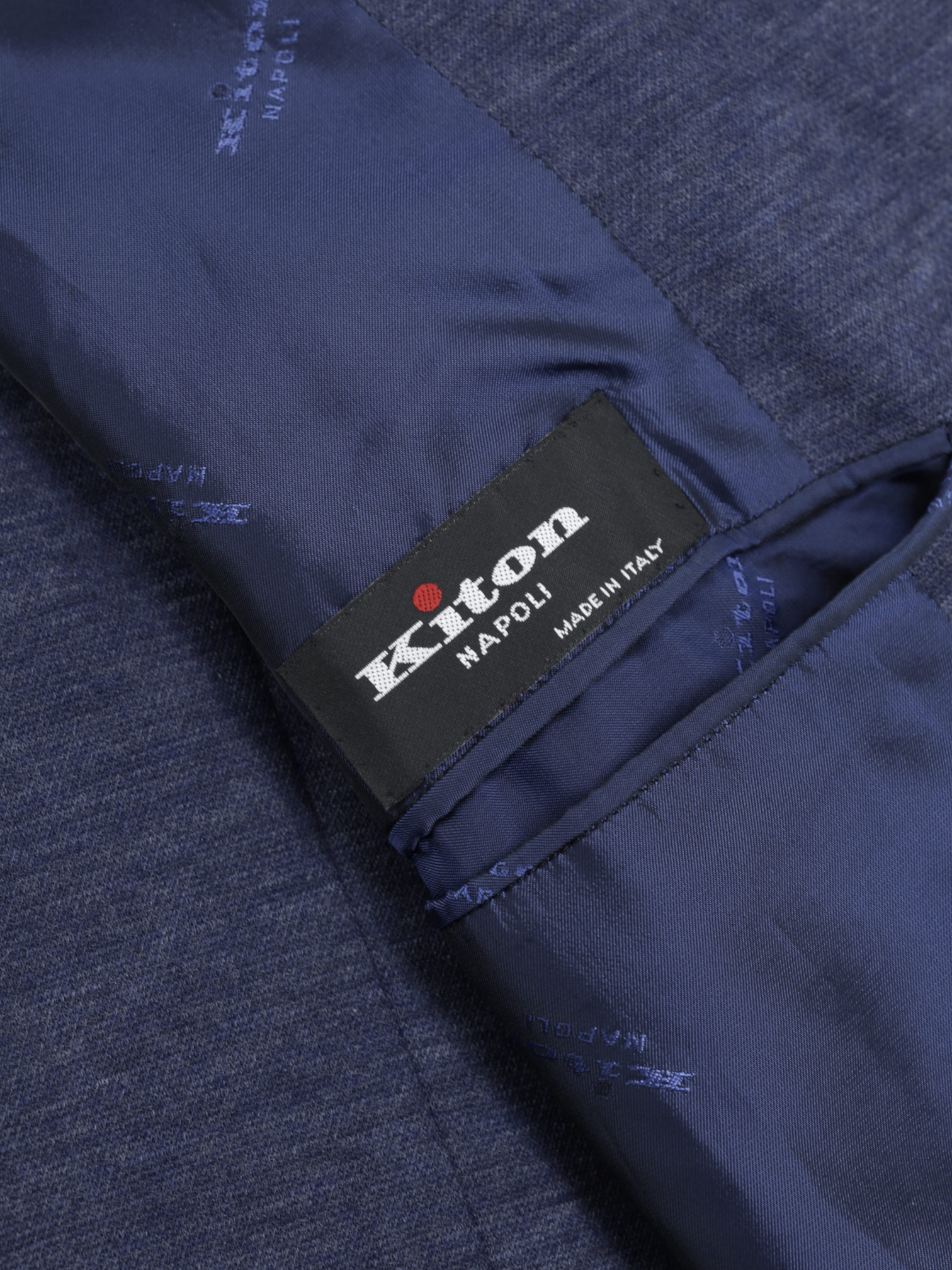 Kiton Dark Blue Jersey-Knitted Cashmere Unconstructed Jacket