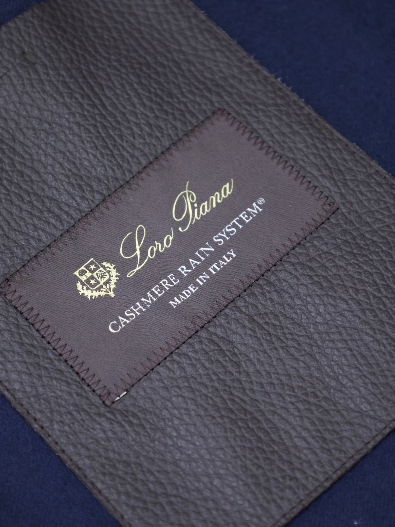Loro Piana Navy Cashmere Rain System Overcoat