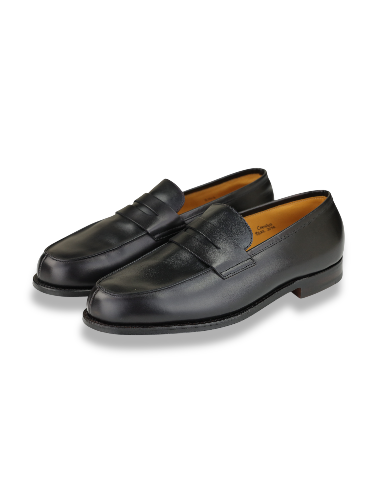 John Lobb Black Campus Leather Penny Loafer