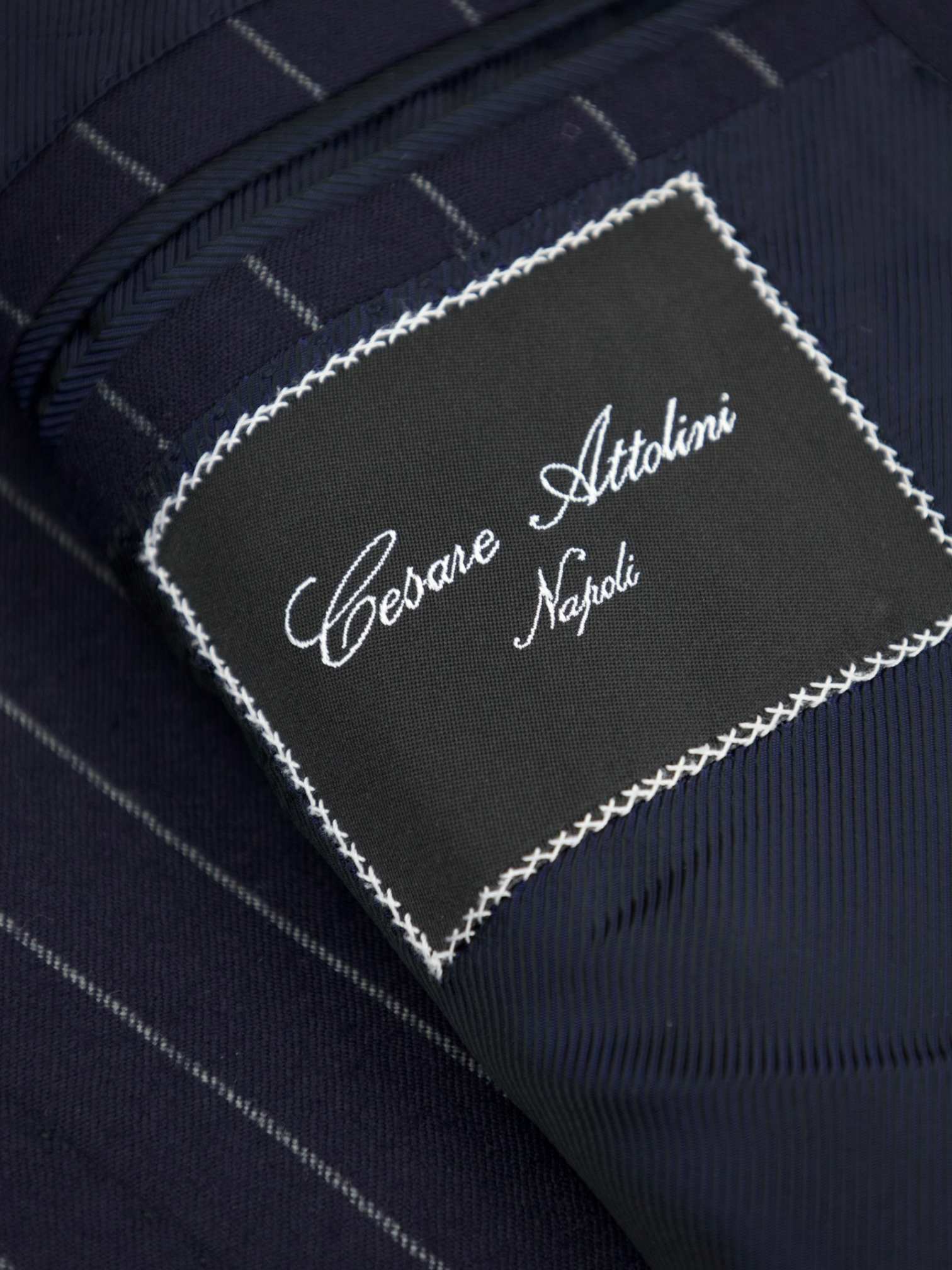 Cesare Attolini Navy Brushed Super 120’s Pinstripe Suit