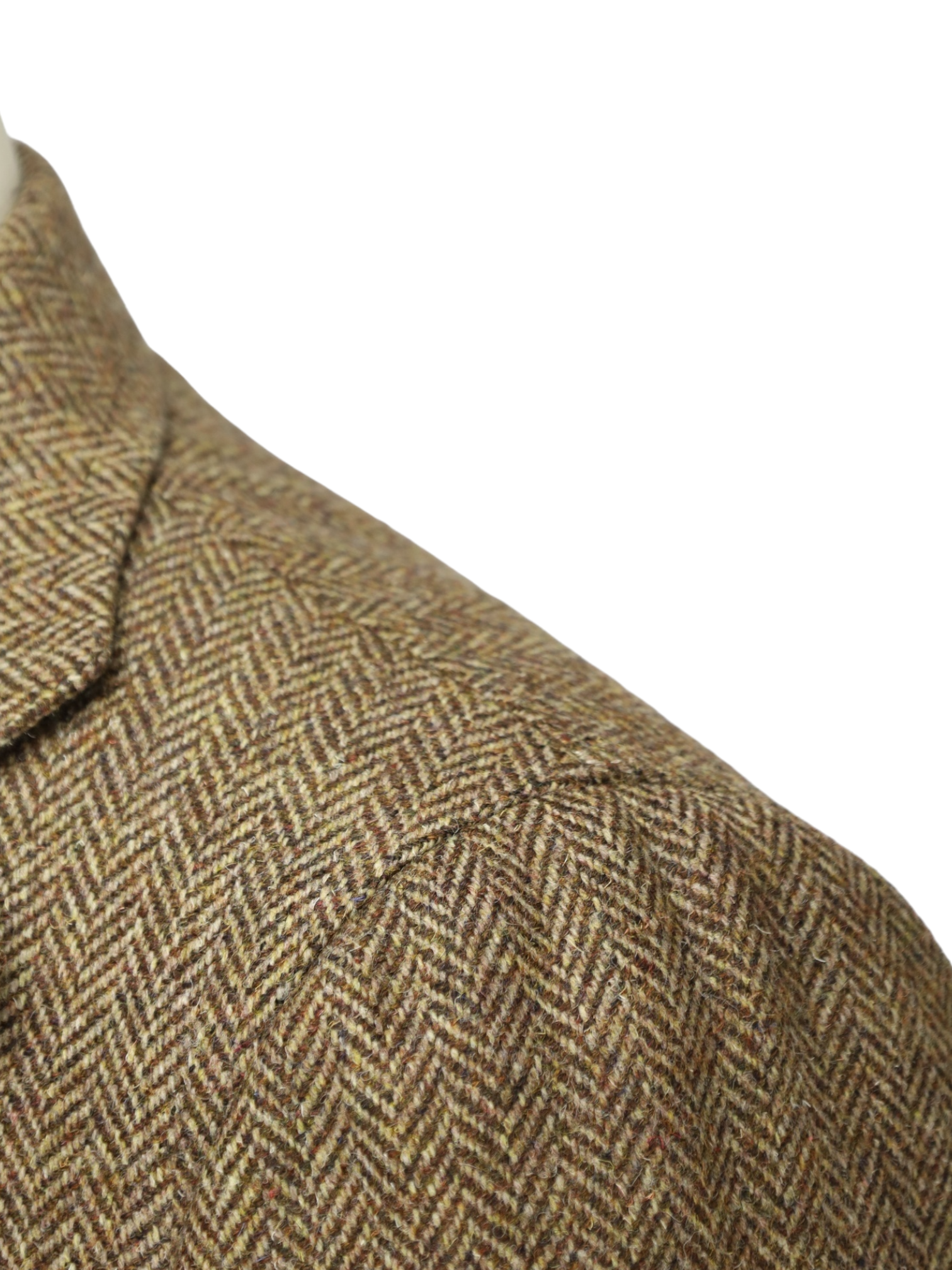 Cesare Attolini Brown Shetland Tweed Herringbone Jacket