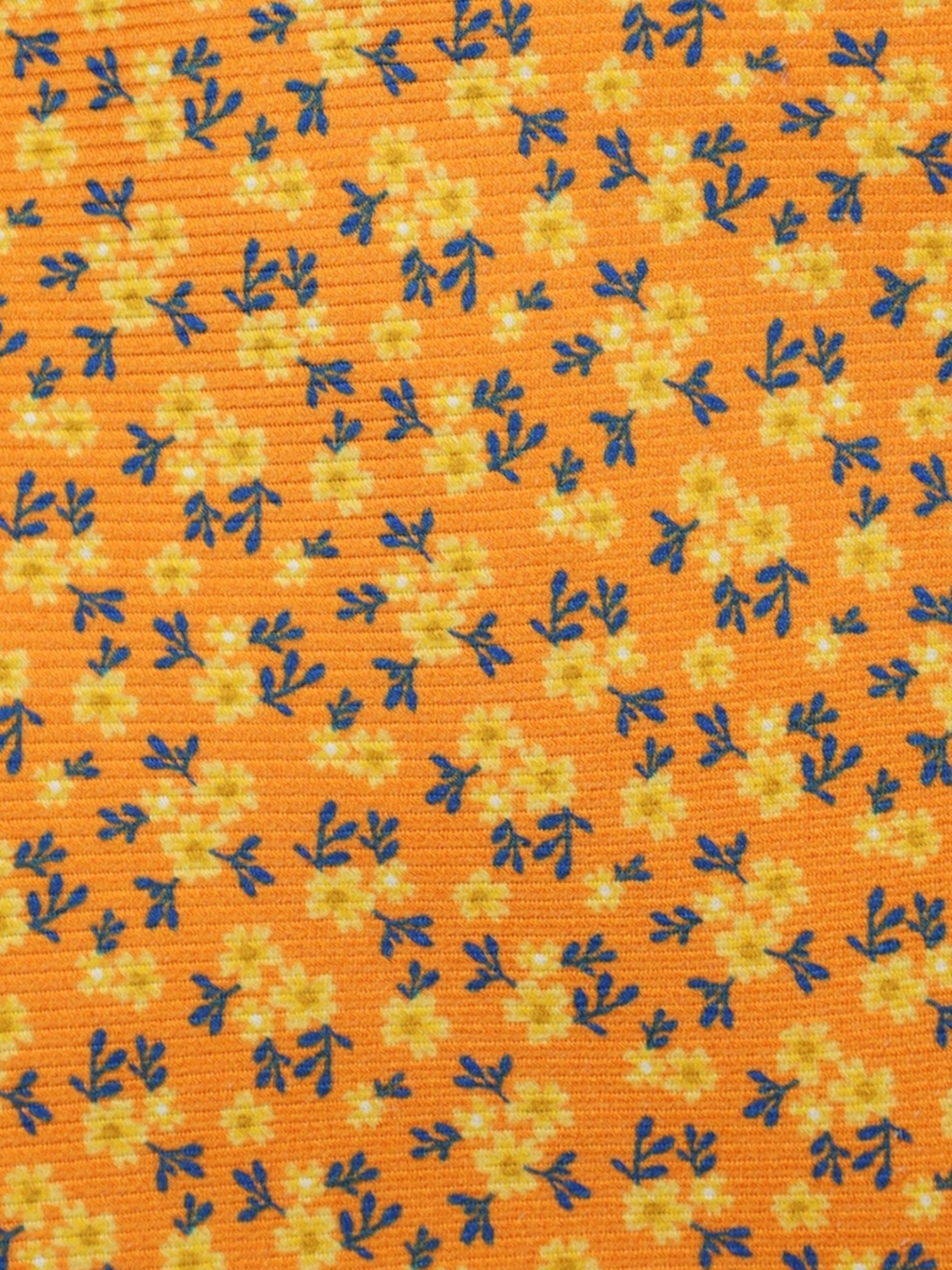 Kiton 5-Fold Orange Floral Silk Tie