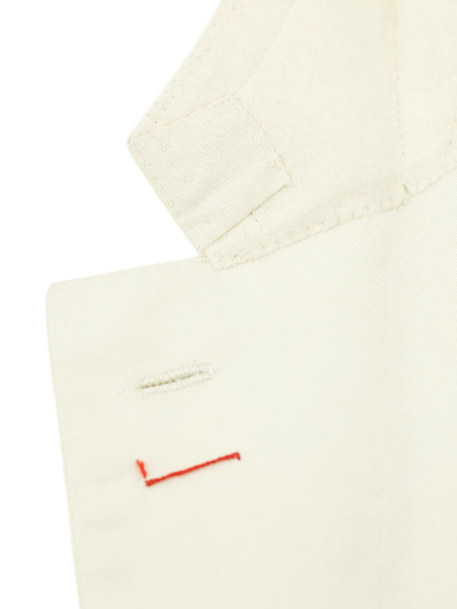 Isaia Offwhite Pure-Cotton Herringbone Summer Jacket