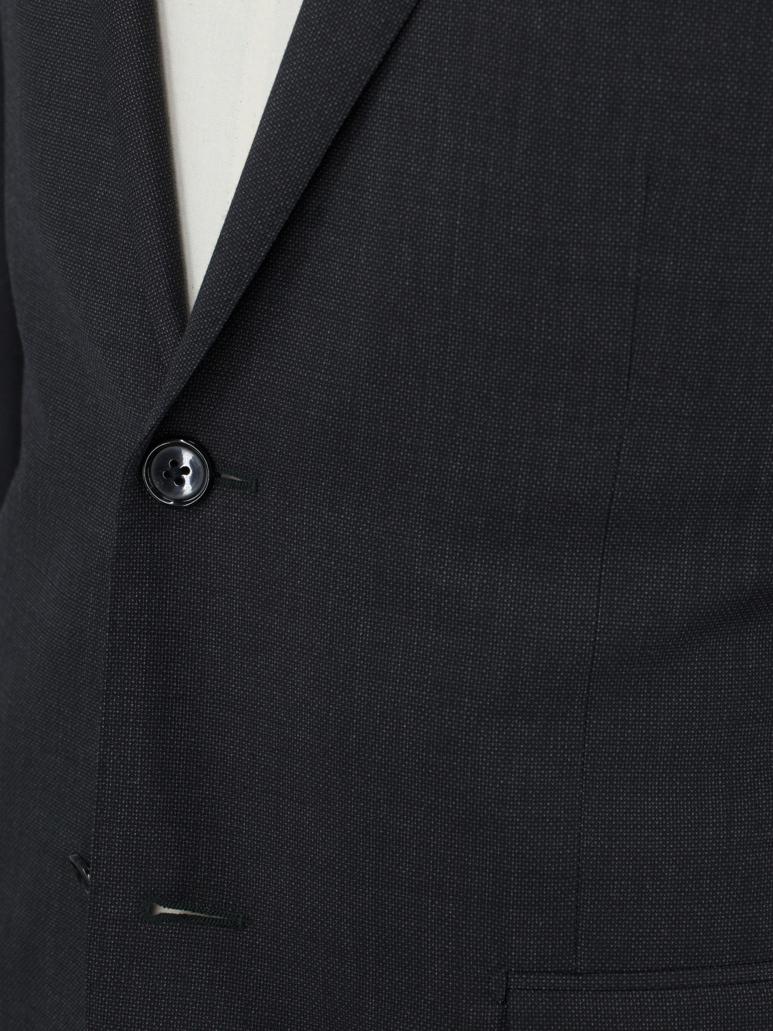 Corneliani Dark Grey Wool & Stretch Birdseye Suit