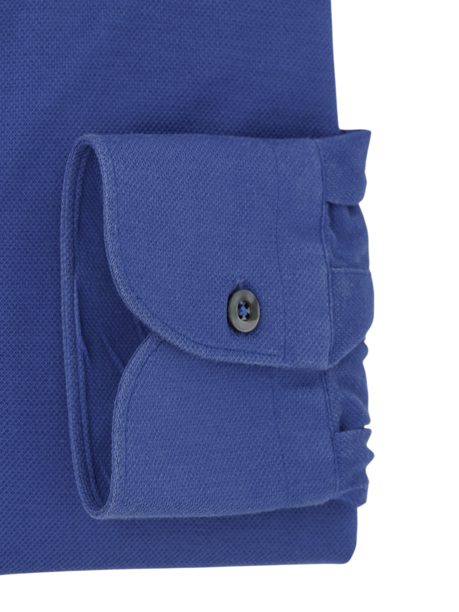 Fray Azure Blue Cotton Piqué Knitted Button-Down Shirt