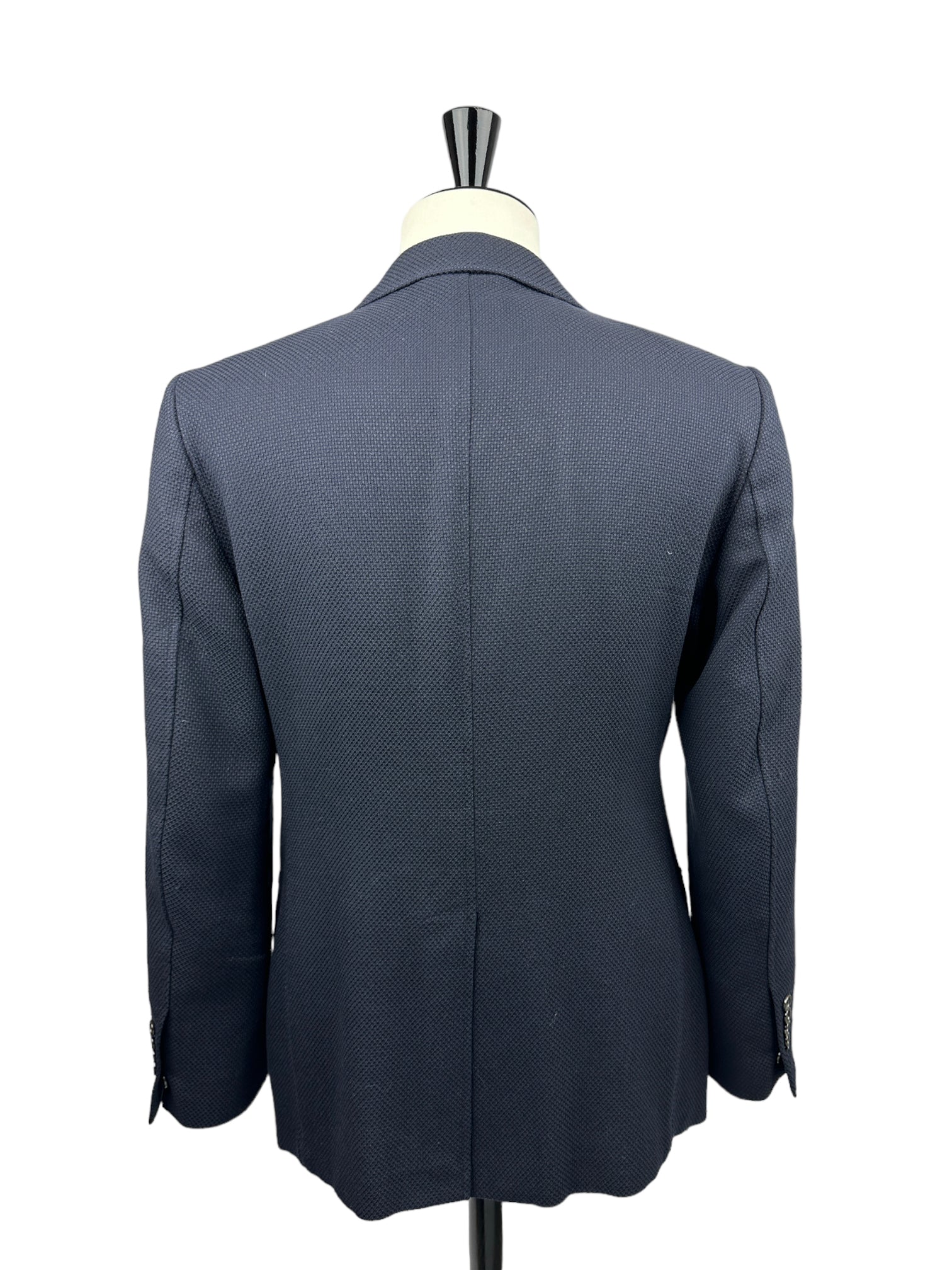 Tom Ford Navy Silk & Wool Hopsack Jacket