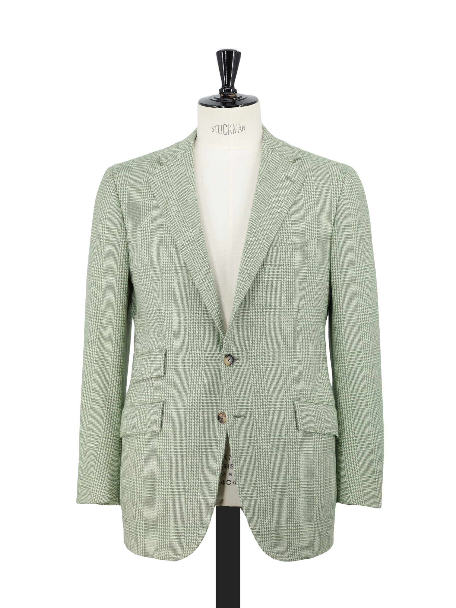 Cesare Attolini Pistache Green Lambswool Prince of Wales Jacket