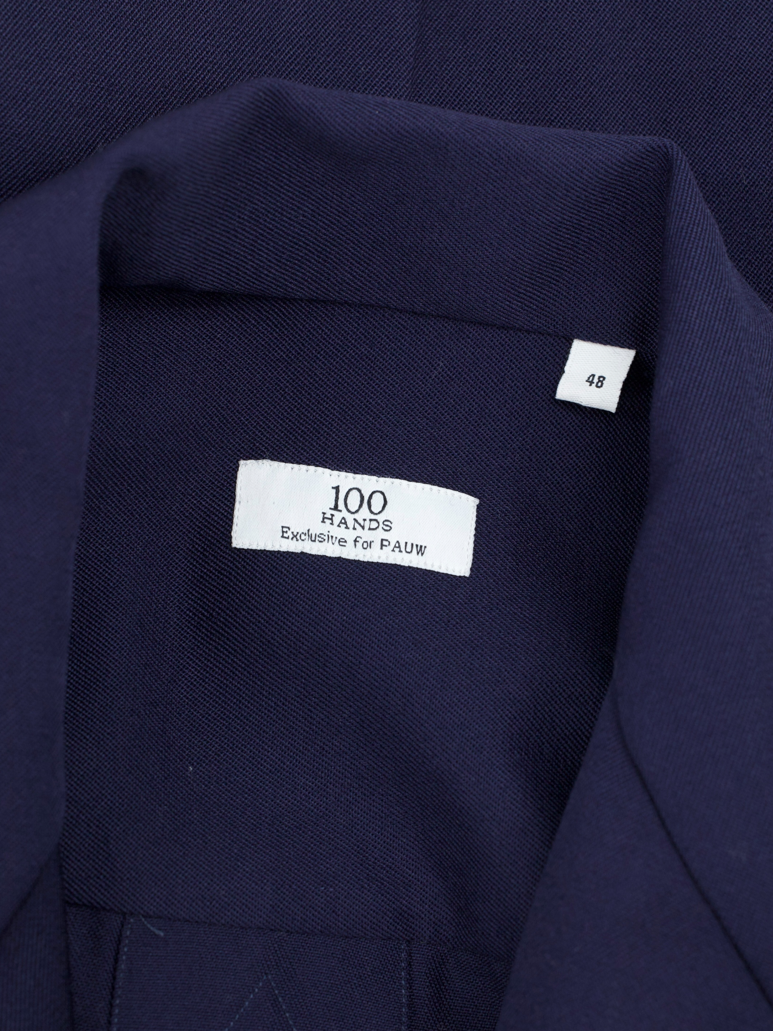 100 Hands Navy Hardy Minnis Fresco-Wool Contrast-Stitched Traveller Jacket
