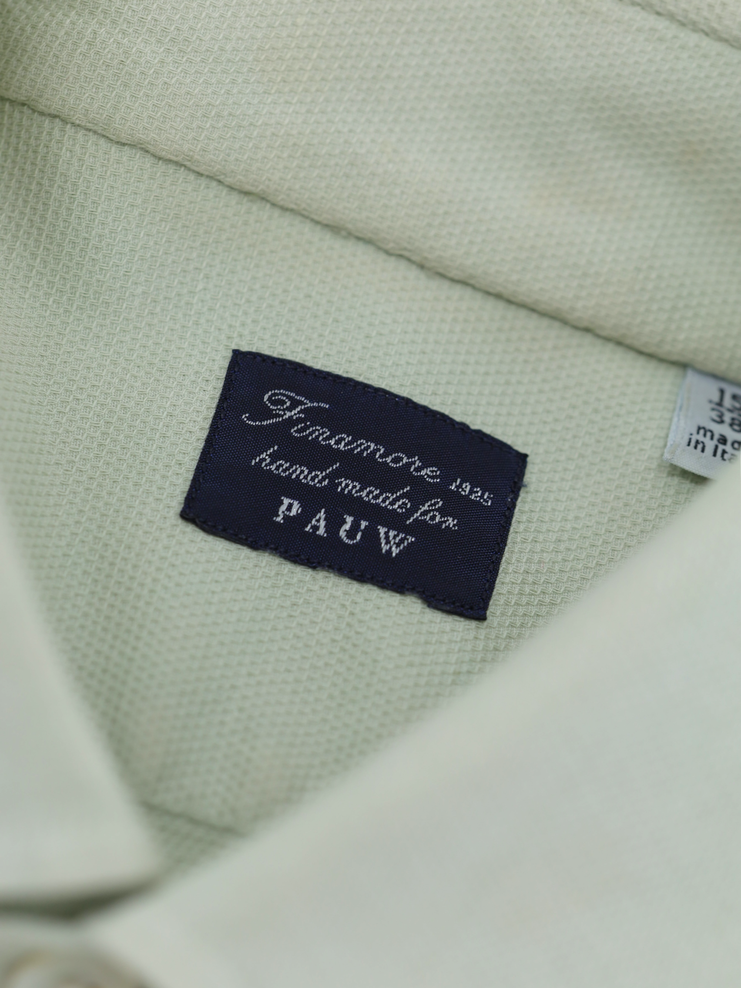 Finamore Pistache Cotton Micro-Pattern Shirt