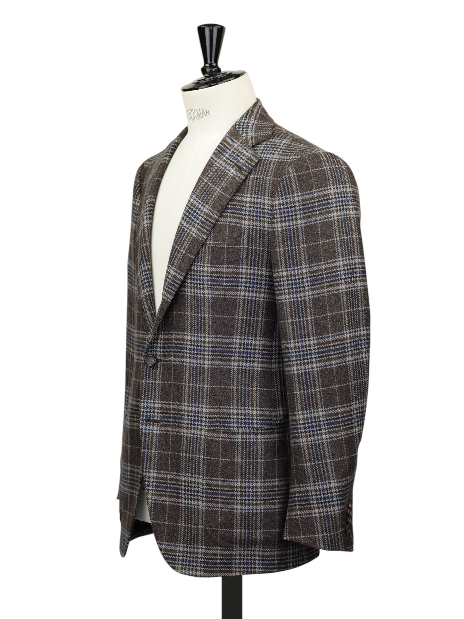 Cesare Attolini Brown & Petrol Pure Cashmere Tartan-Check Jacket