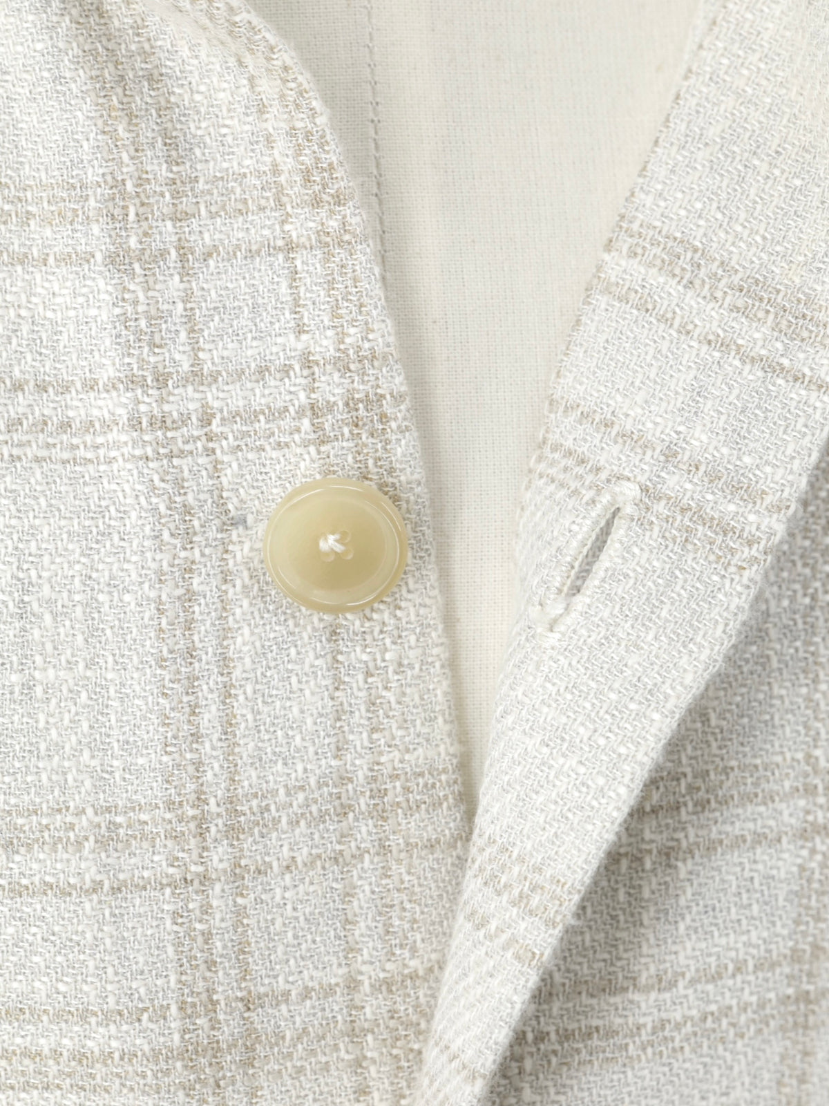 Cesare Attolini Beige Wool, Cotton, Silk & Linen Checkered Sartorial Overshirt