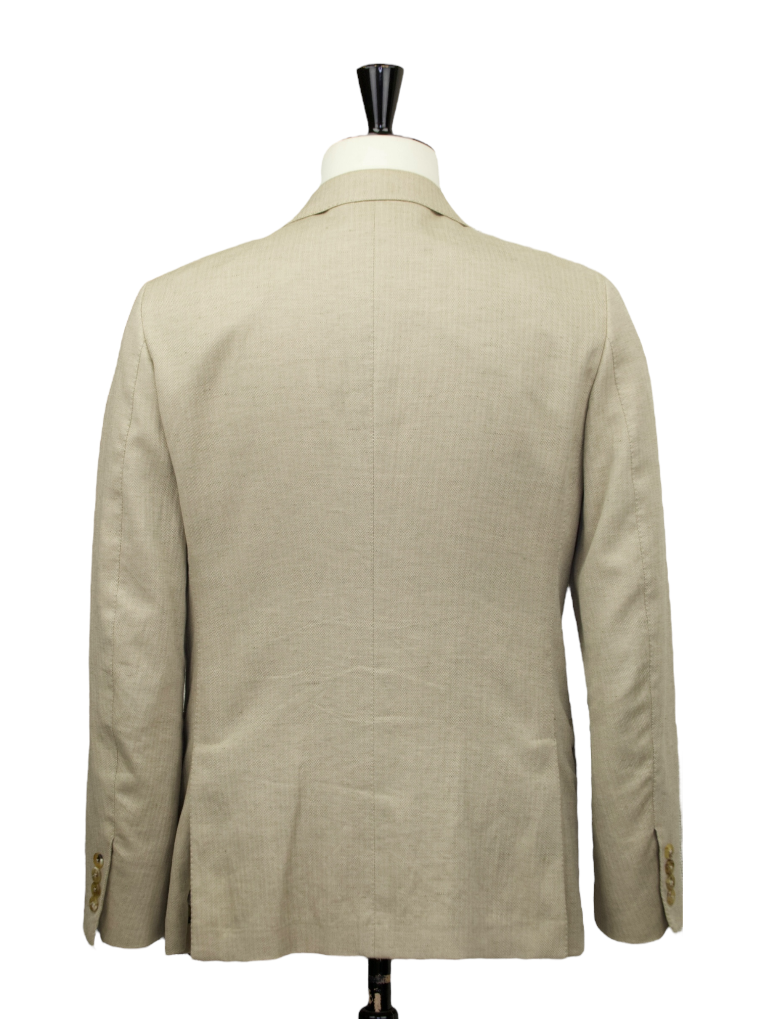 Ermenegildo Zegna Beige Cotton & Linen Herringbone Jacket