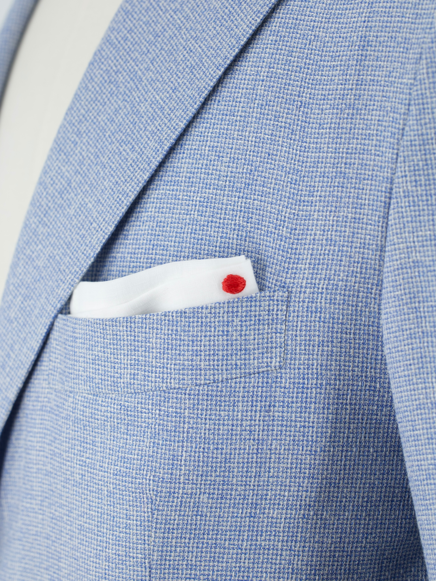 Kiton Light Blue Cashmere, Silk & Linen Micro-Pattern Jacket