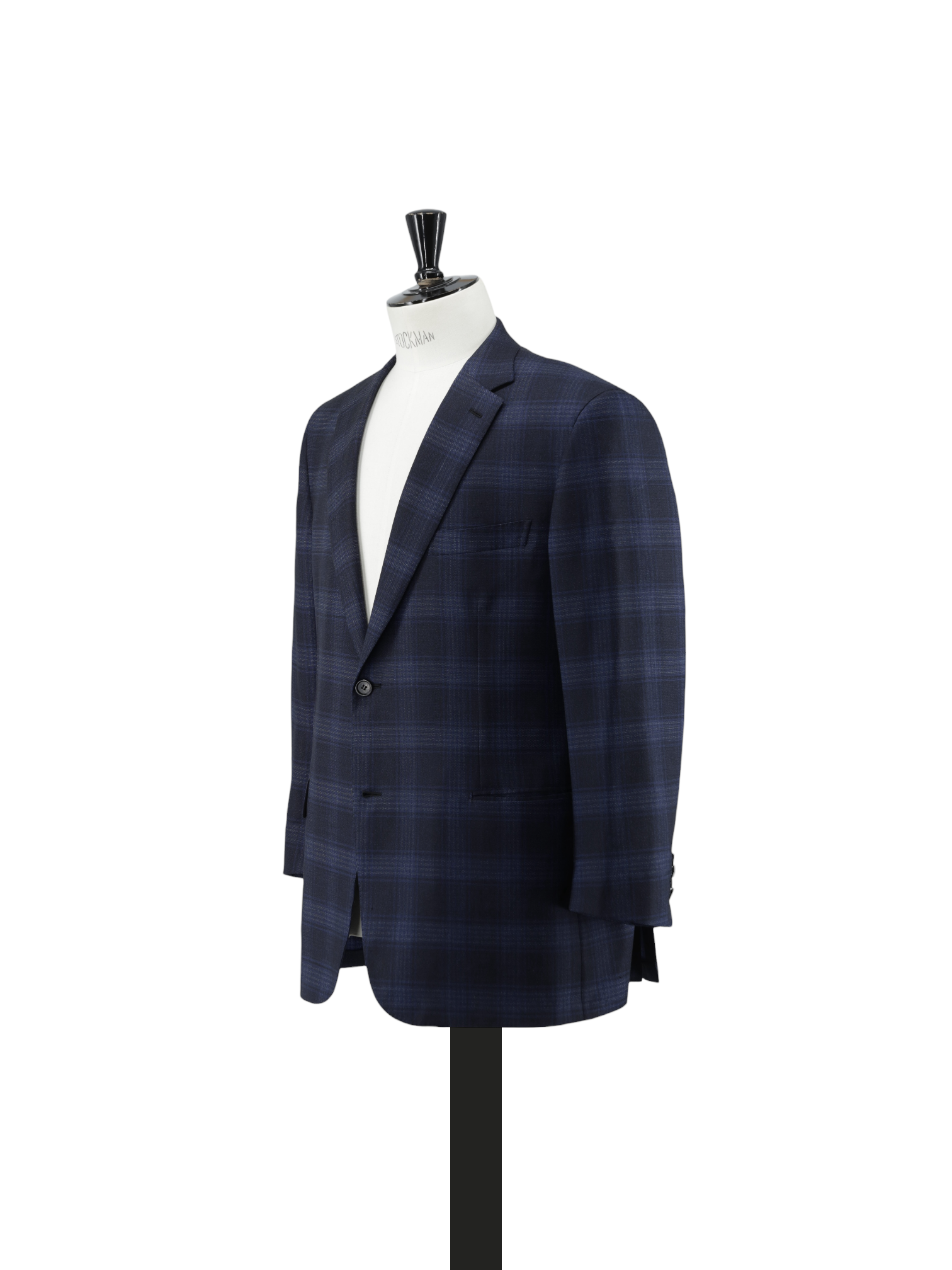 Brioni Navy & Azure Blue Wool-Silk Tartan Check "F-Light" Jacket