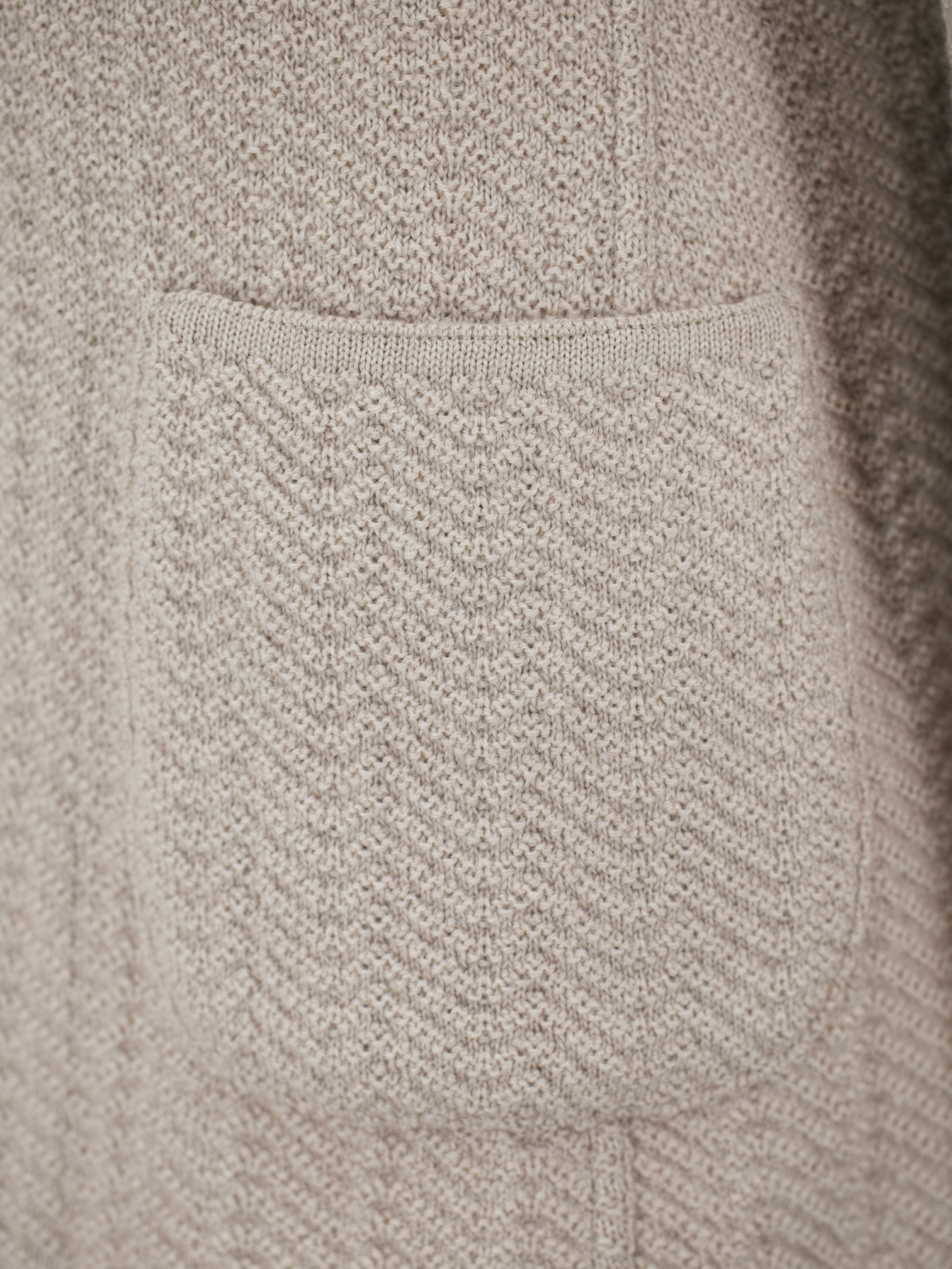 Lardini Greige Pure Wool Heavy-Knitted Sweater Jacket