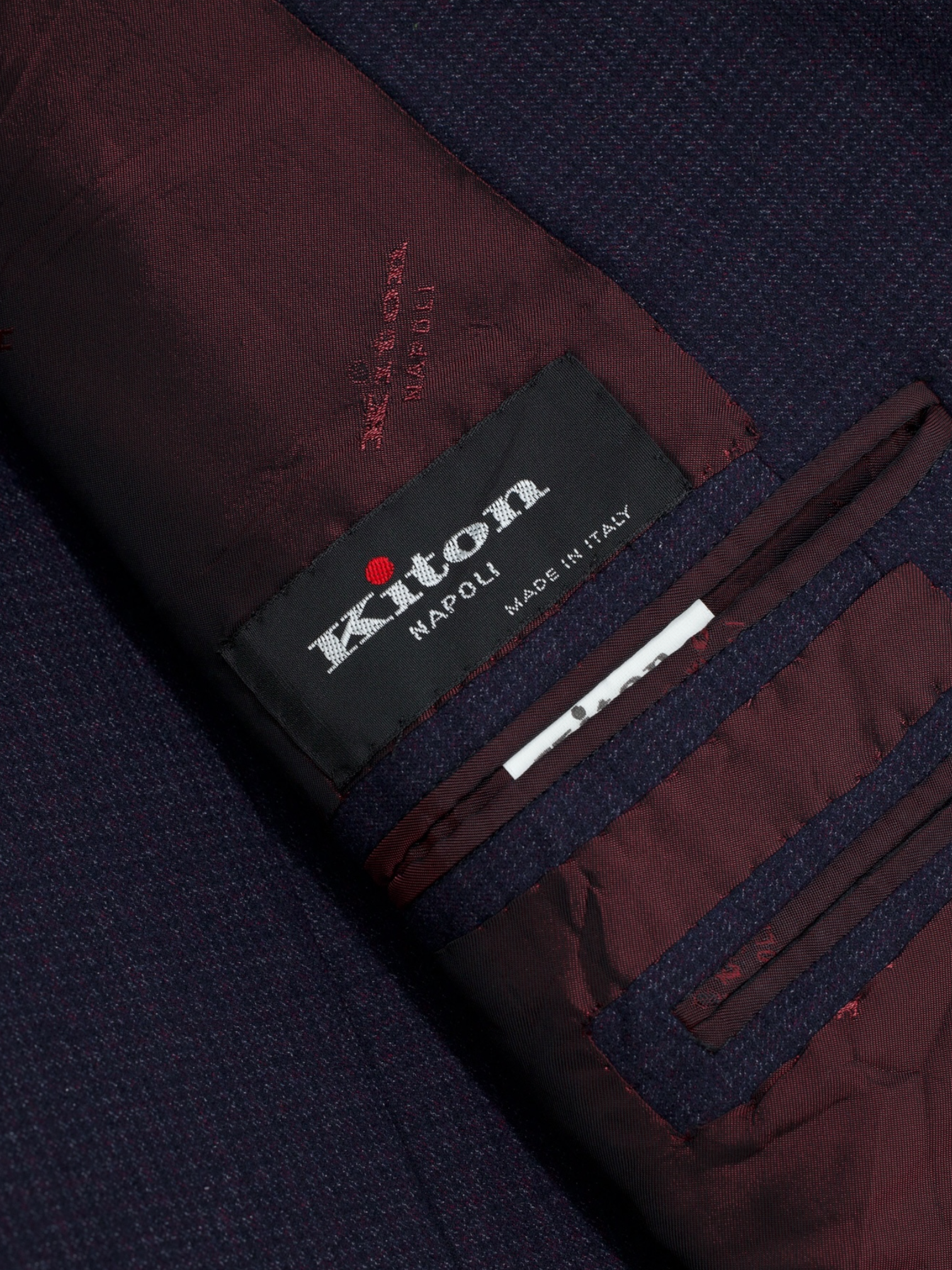 Kiton Navy & Burgundy 14-Micron Wool & Silk Bicolor-Pinpoint Suit