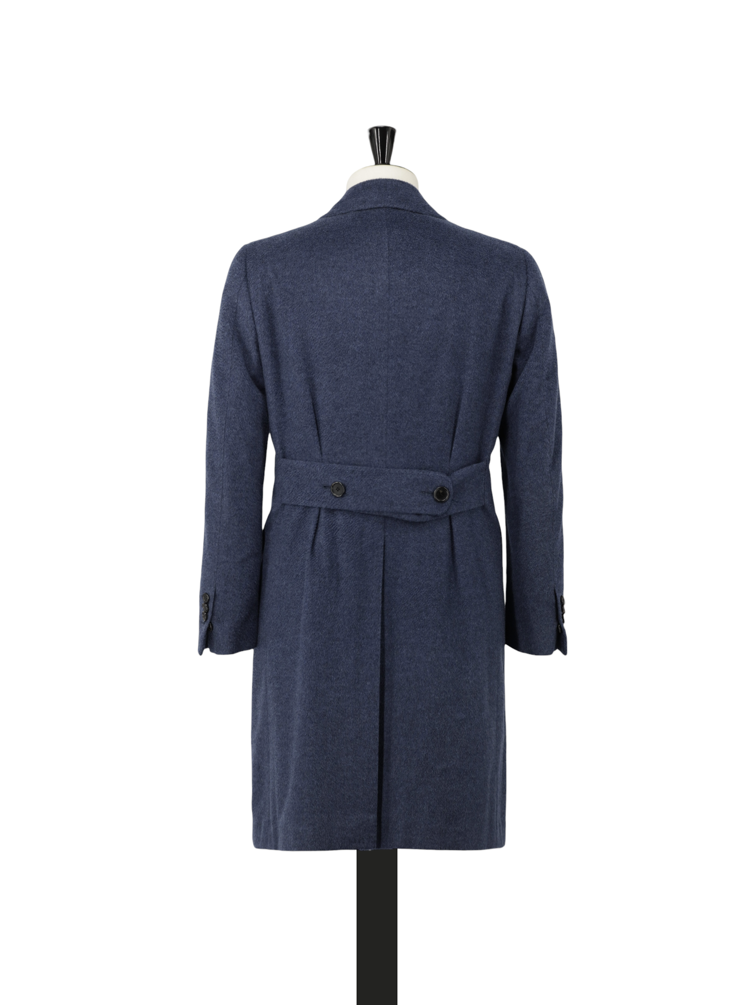 Cesare Attolini Steel Blue Pure Cashmere Double Breasted Sartorial Polo Coat