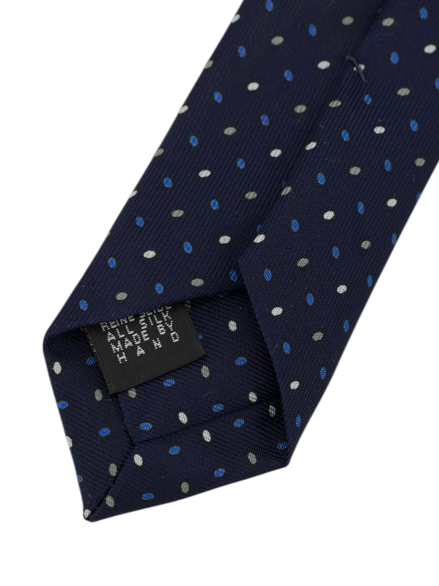 E.Marinella Navy & Light Blue Silk Geometric Tie
