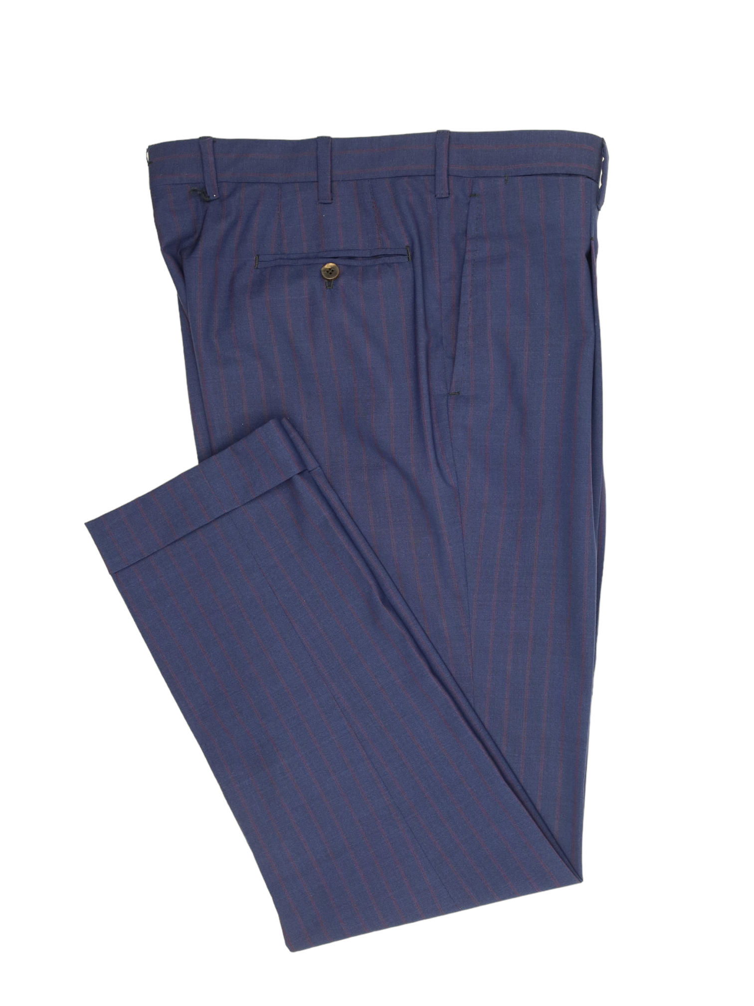 Orazio Luciano Blue & Red Double Breasted Pinstripe Suit