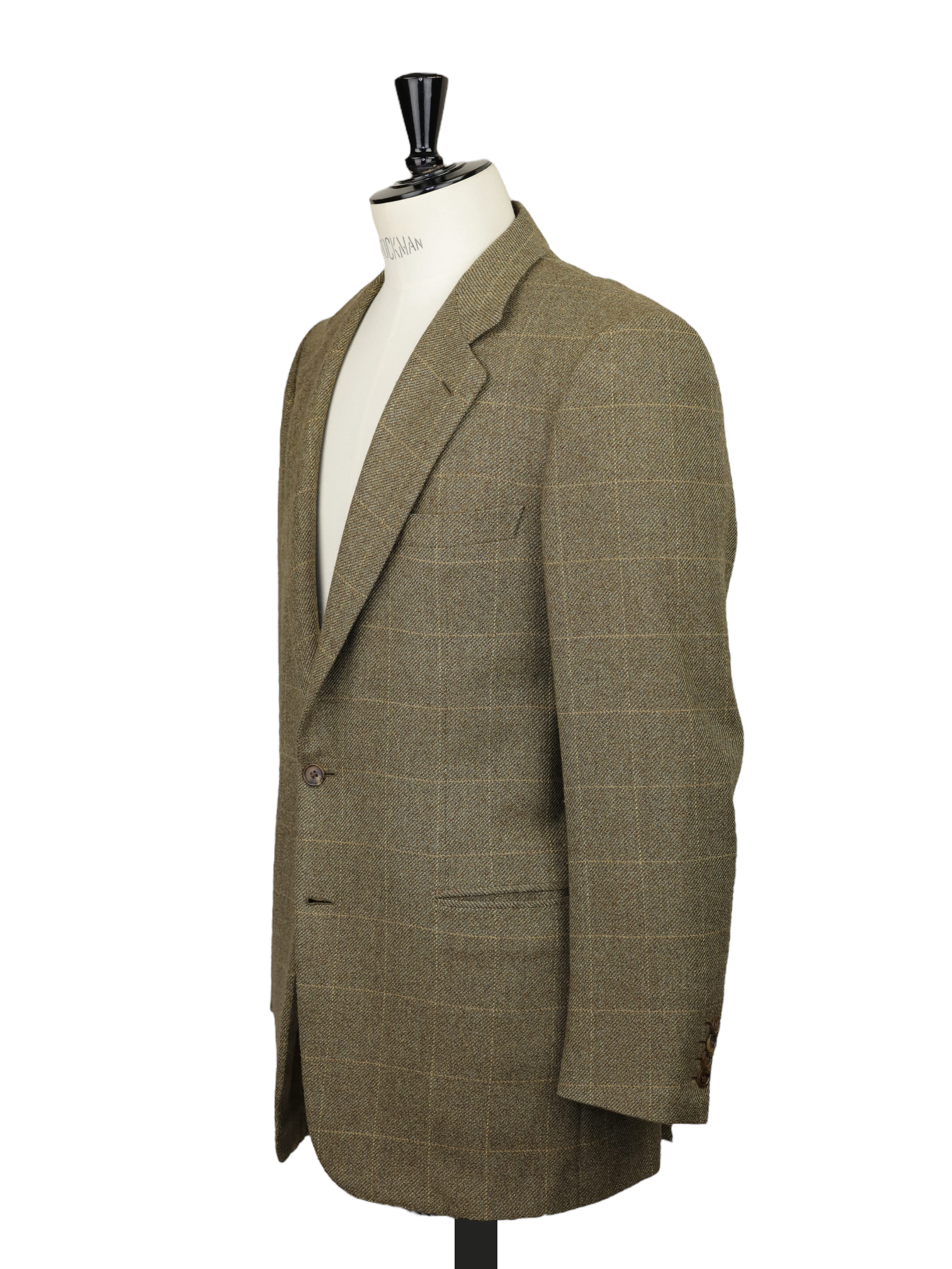 Brioni Moss-Brown Tweed Wool Windowpane Jacket