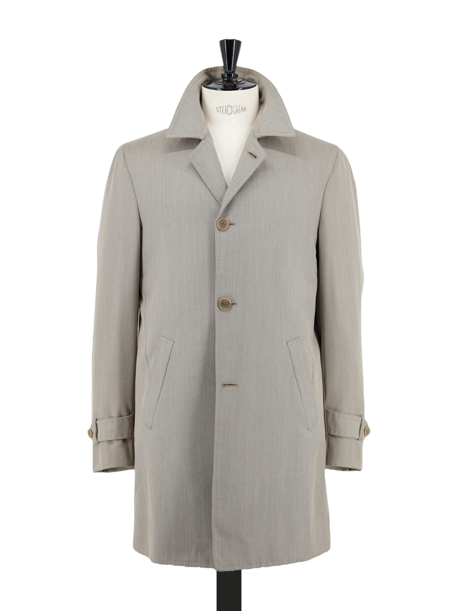 Orazio Luciano Light Brown Wool Herringbone Sartorial Carcoat