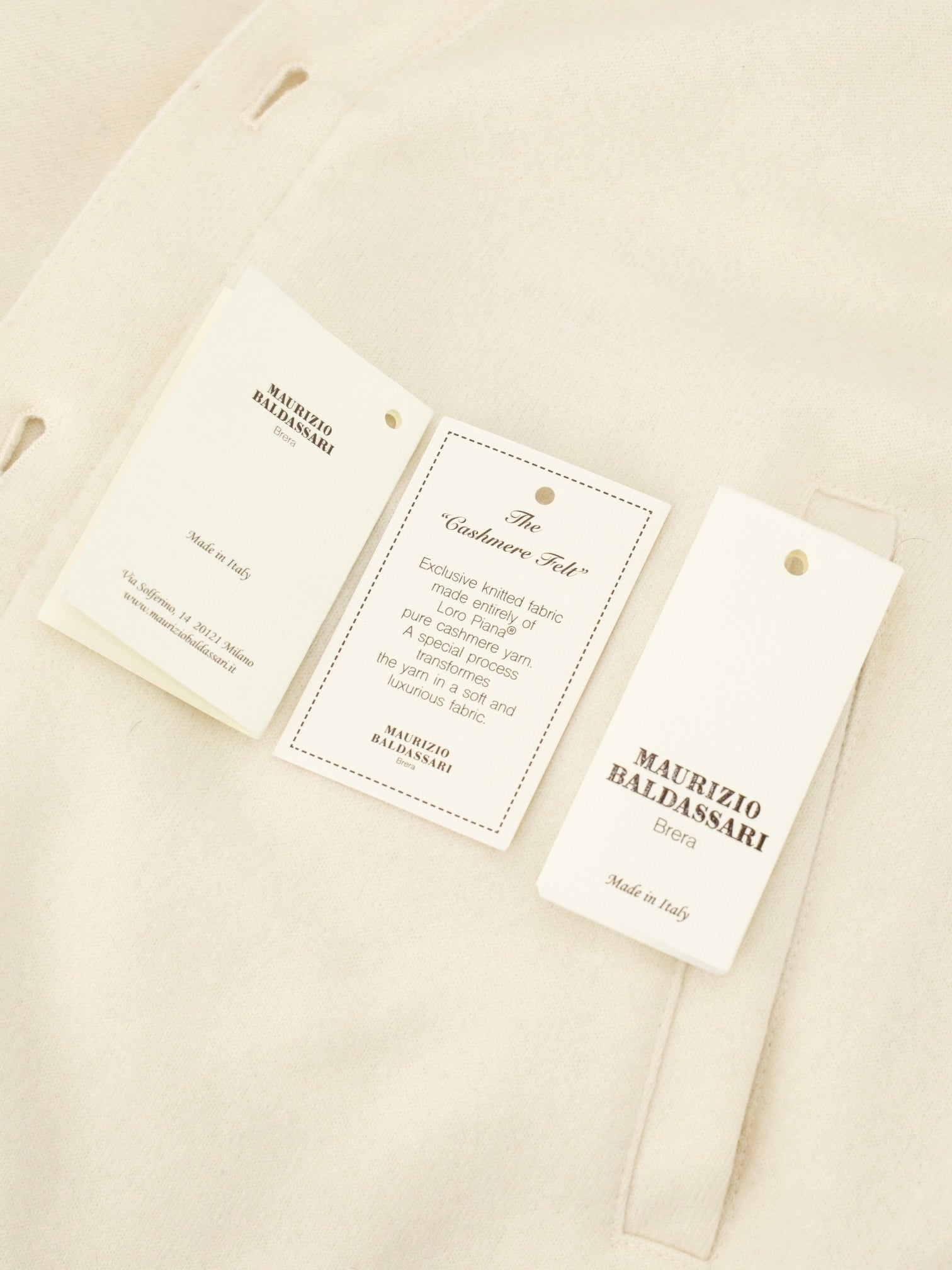 Maurizio Baldassari Creme Pure Cashmere Felt Solferino Overshirt