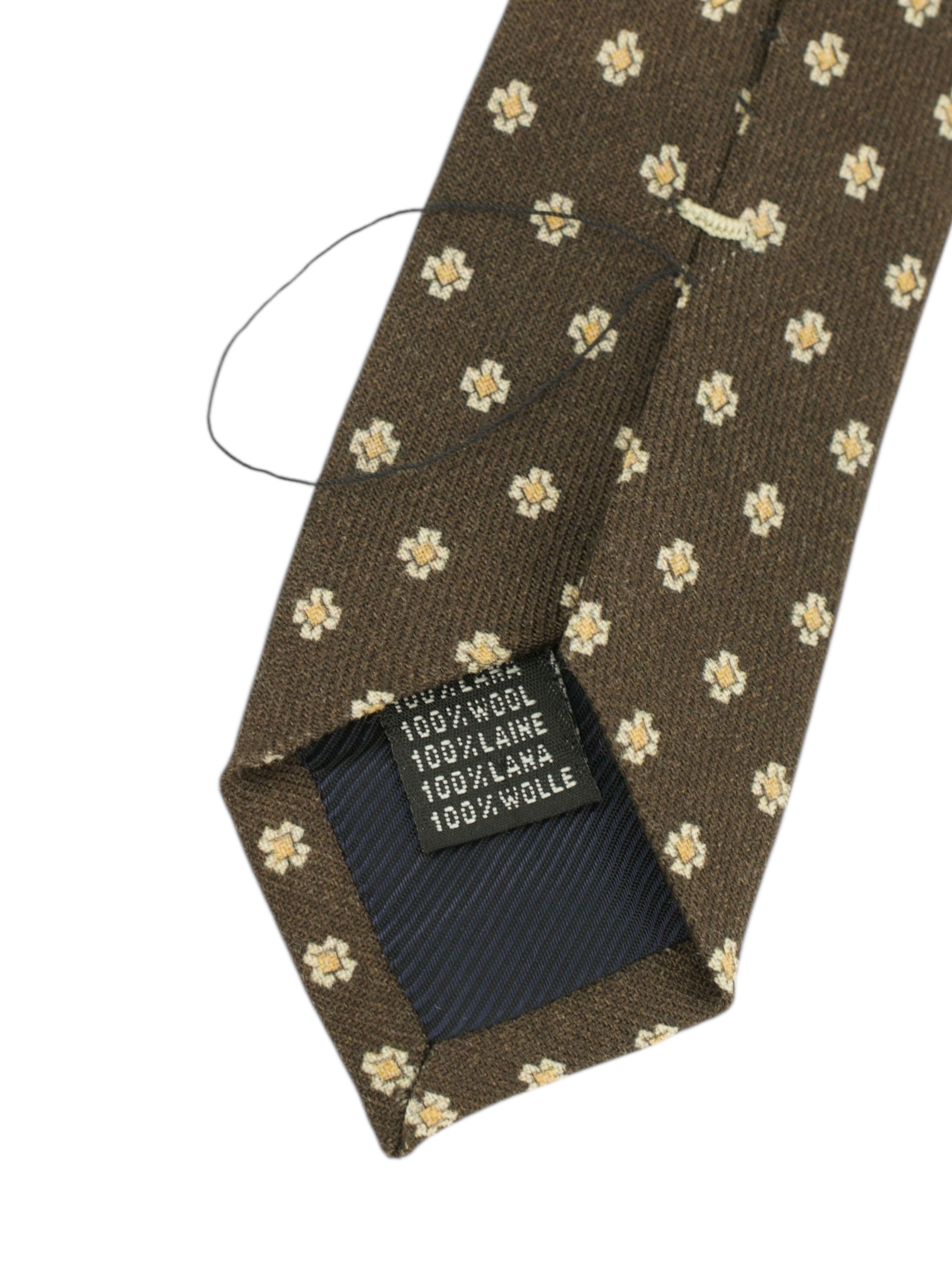 Cesare Attolini Brown & Yellow Woolen Floral Tie