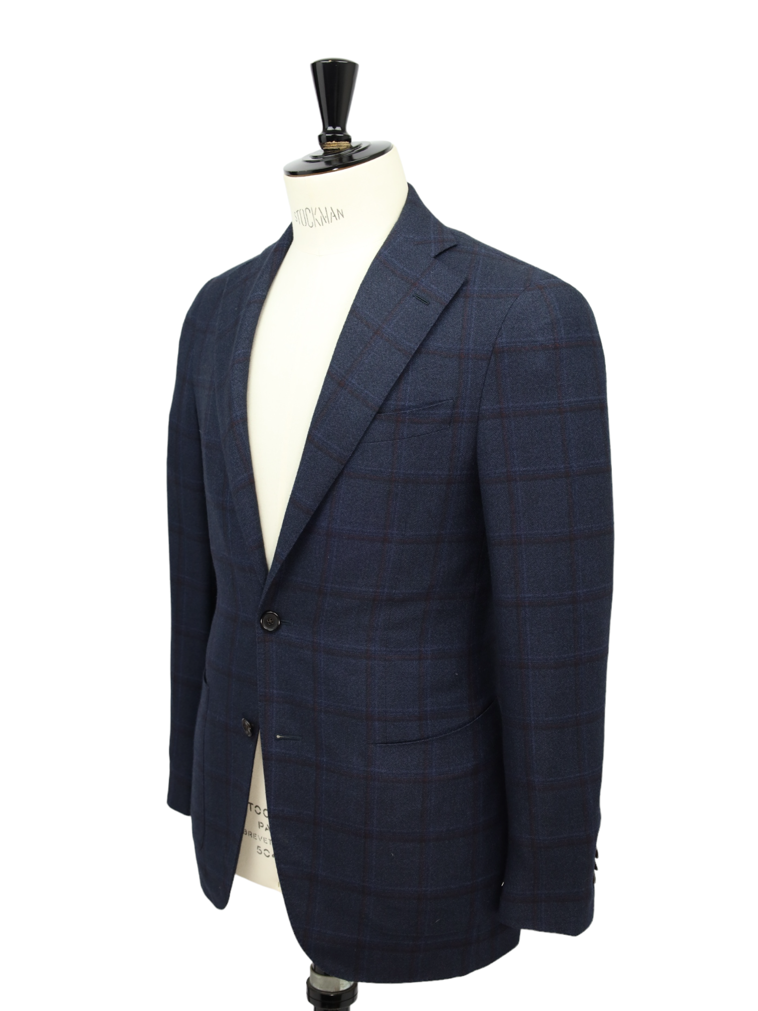 Caruso Blue Windowpane Flannel Jacket
