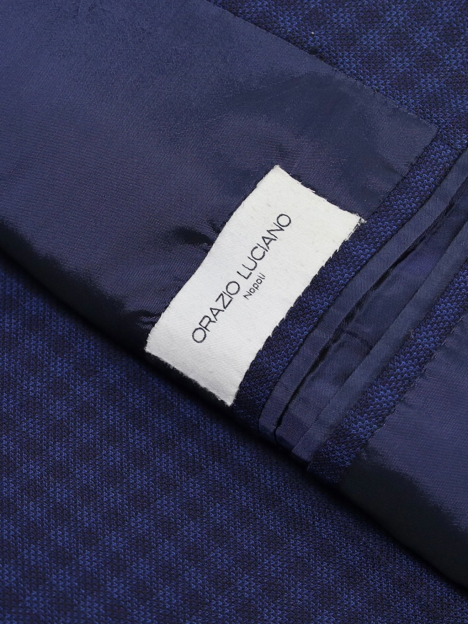 Orazio Luciano Blue Gingham Check Wool & Silk Blazer