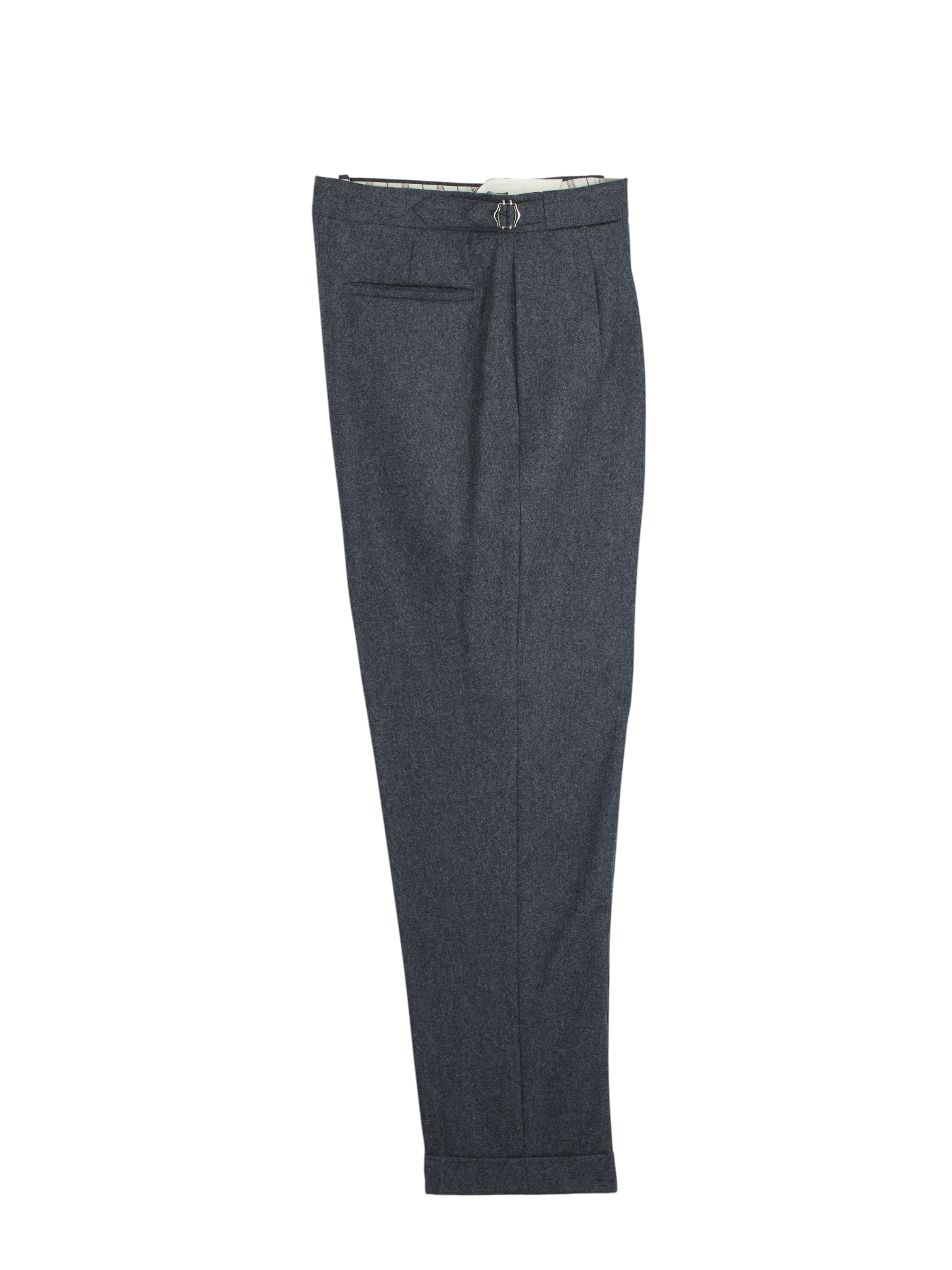 De Petrillo Grey Classic Double-Pleated Wool-Flannel Trousers
