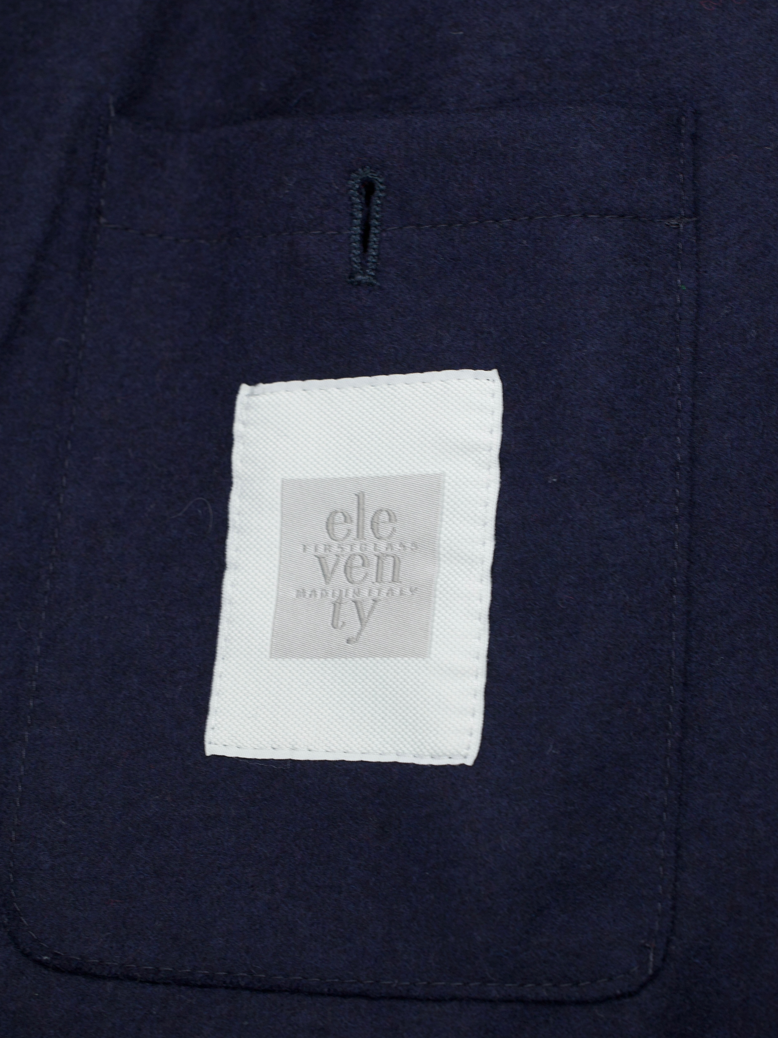 Eleventy Navy Wool-Stretch Double Breasted Unconstructed Jacket