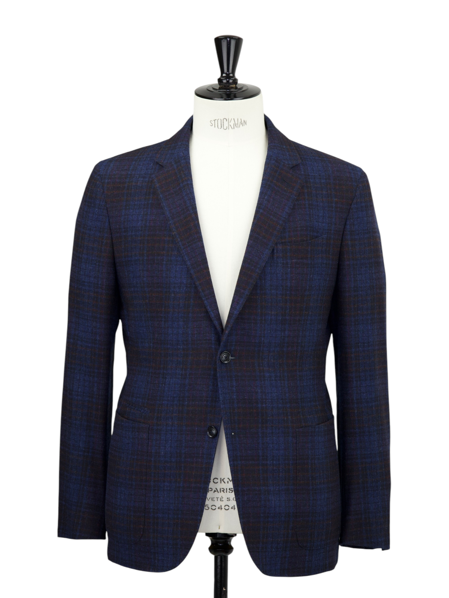 TOMORROWLAND ZEGNA TROFEO ネイビー チェック XL Ermenegildo Zegna Dark Blue & Purple Wool, Alpaca & Cashmere 