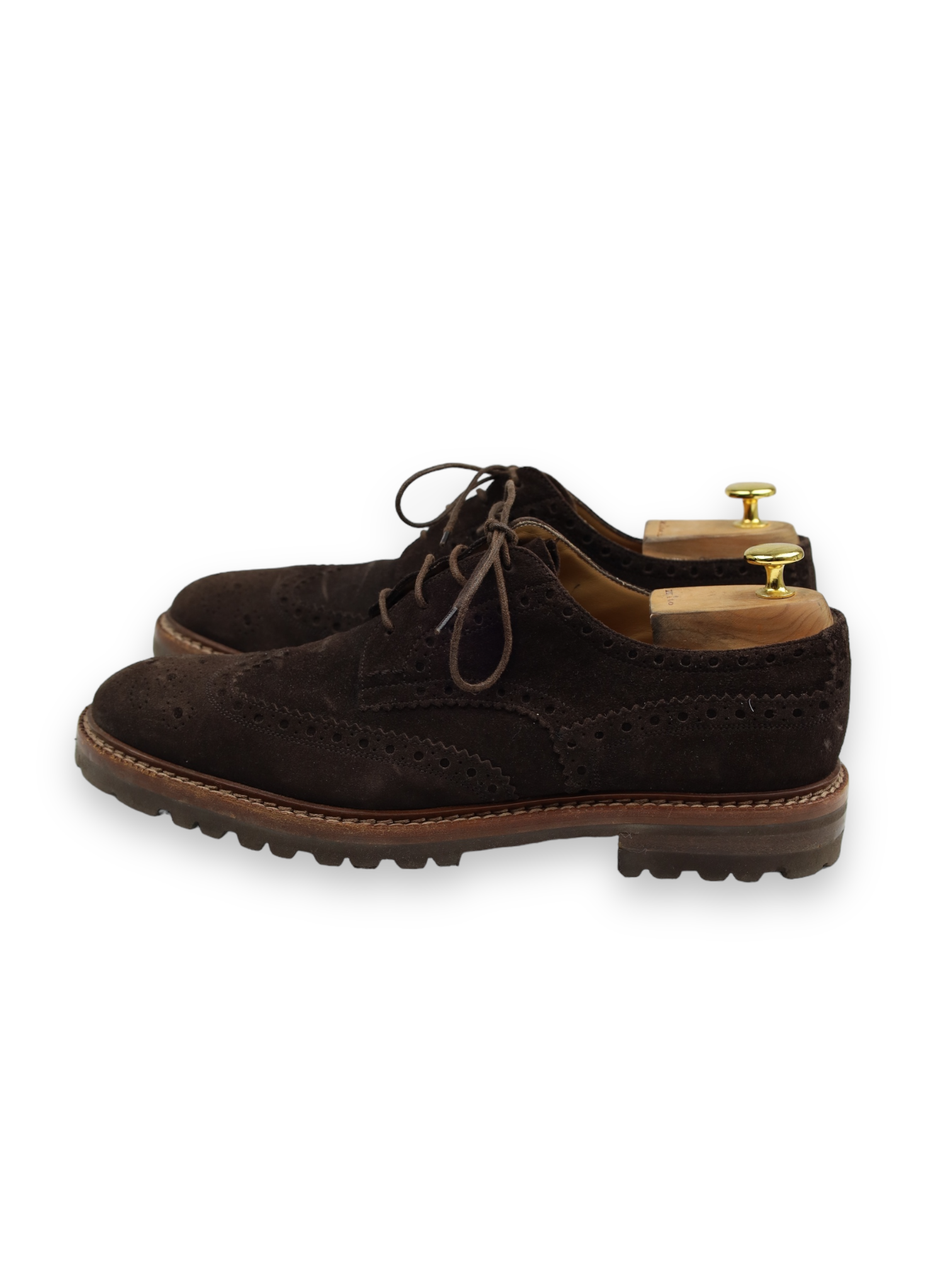 Kiton Brown Suède Urban Commando Derby Shoes