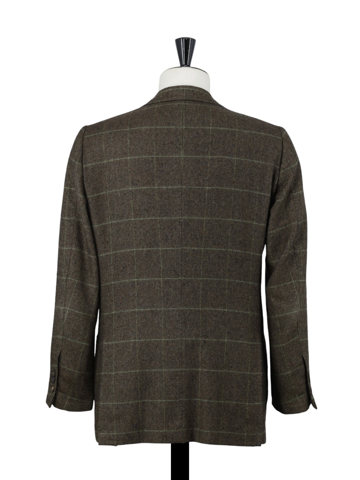 Kiton Taupe & Green Pure Cashmere Windowpane Jacket