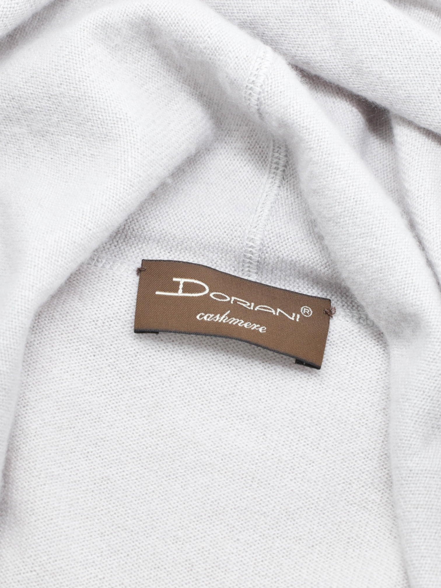 Doriani Greige Pure Cashmere Full-Zip Hooded Sweater