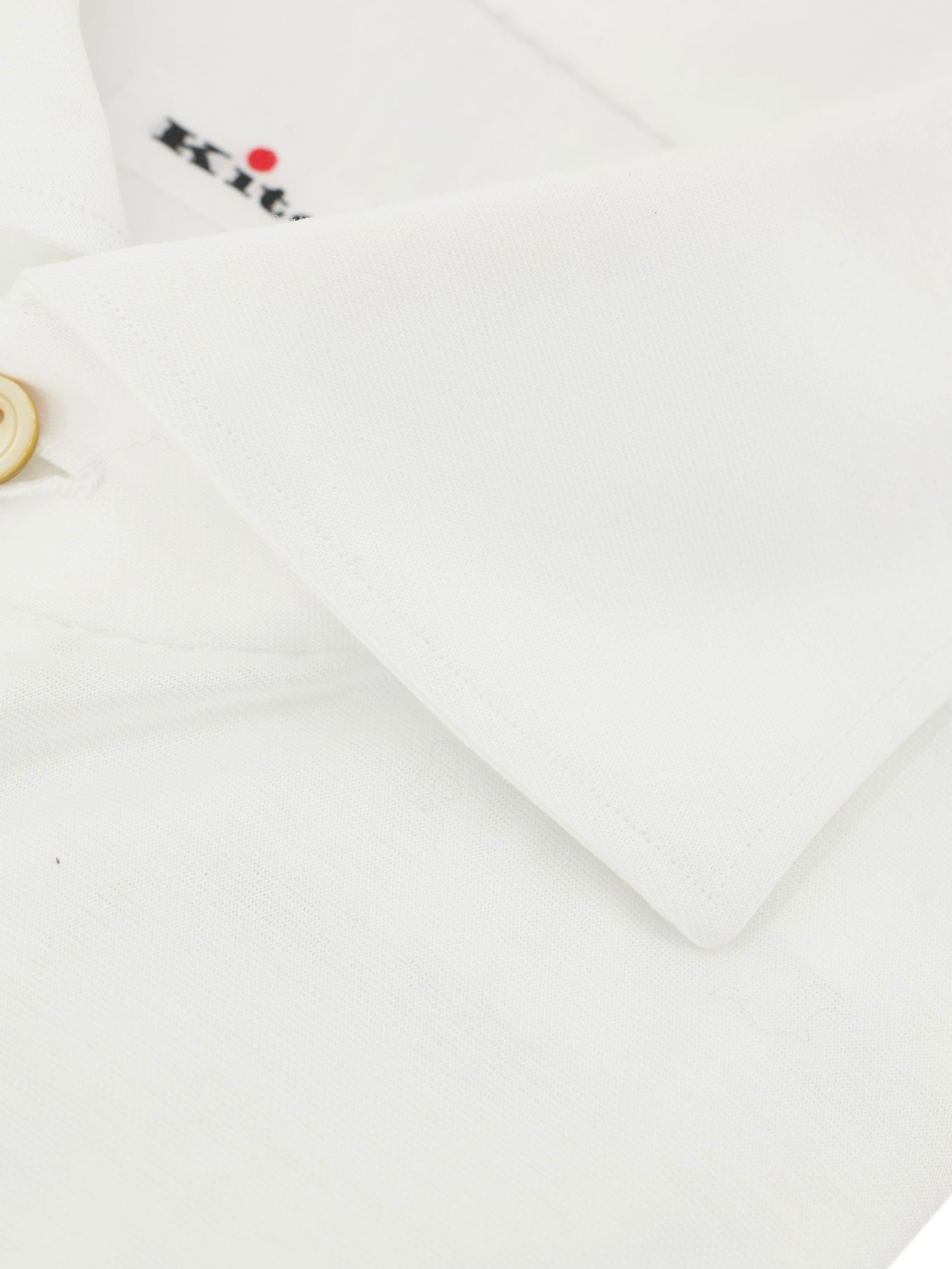 Kiton White Cotton Jersey Knitted Shirt