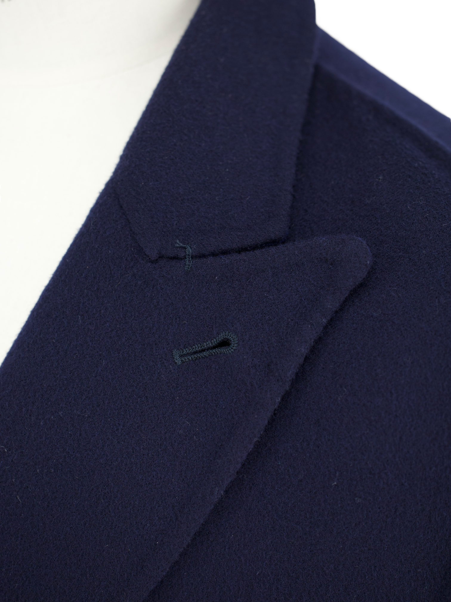 Lardini Navy Double-Faced "Capolavoro" Wool Unlined Overcoat