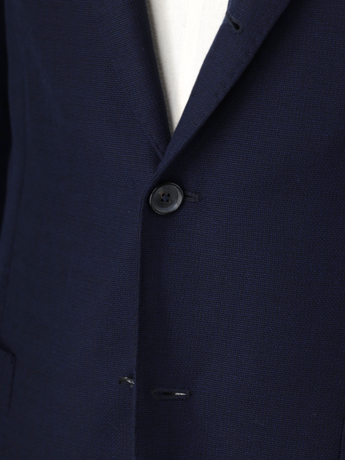 Luigi Borrelli Navy Wool Breathable-Hopsack Jacket
