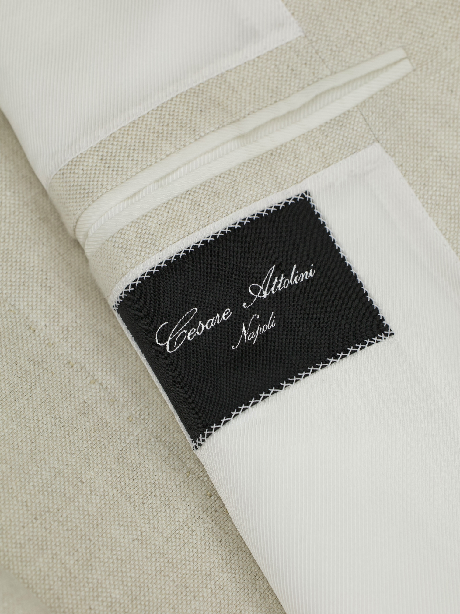 Cesare Attolini Sand Pure-Linen Pinpoint Summer Jacket