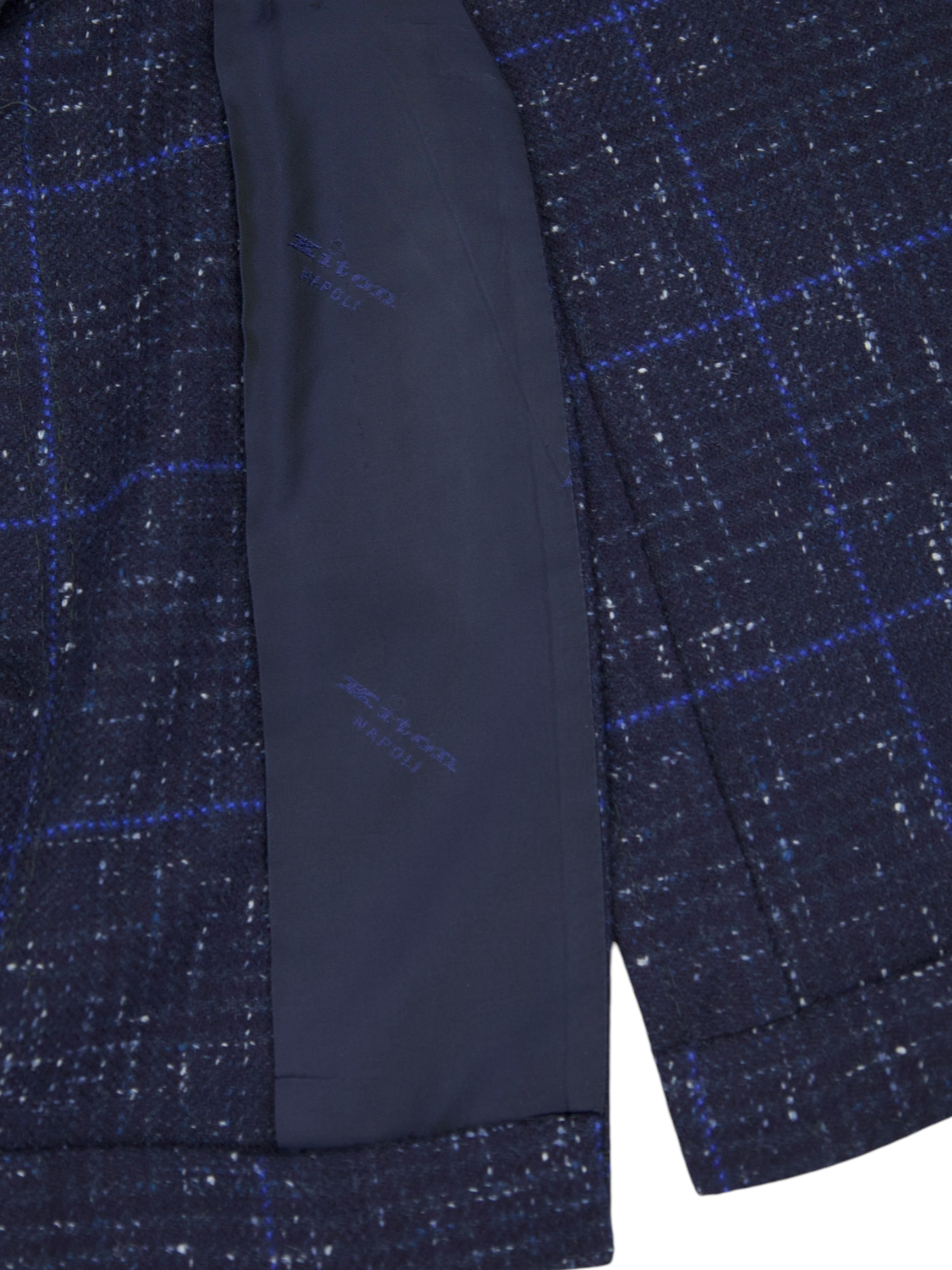 Kiton Blue Windowpane Cashmere Bouclé Jacket