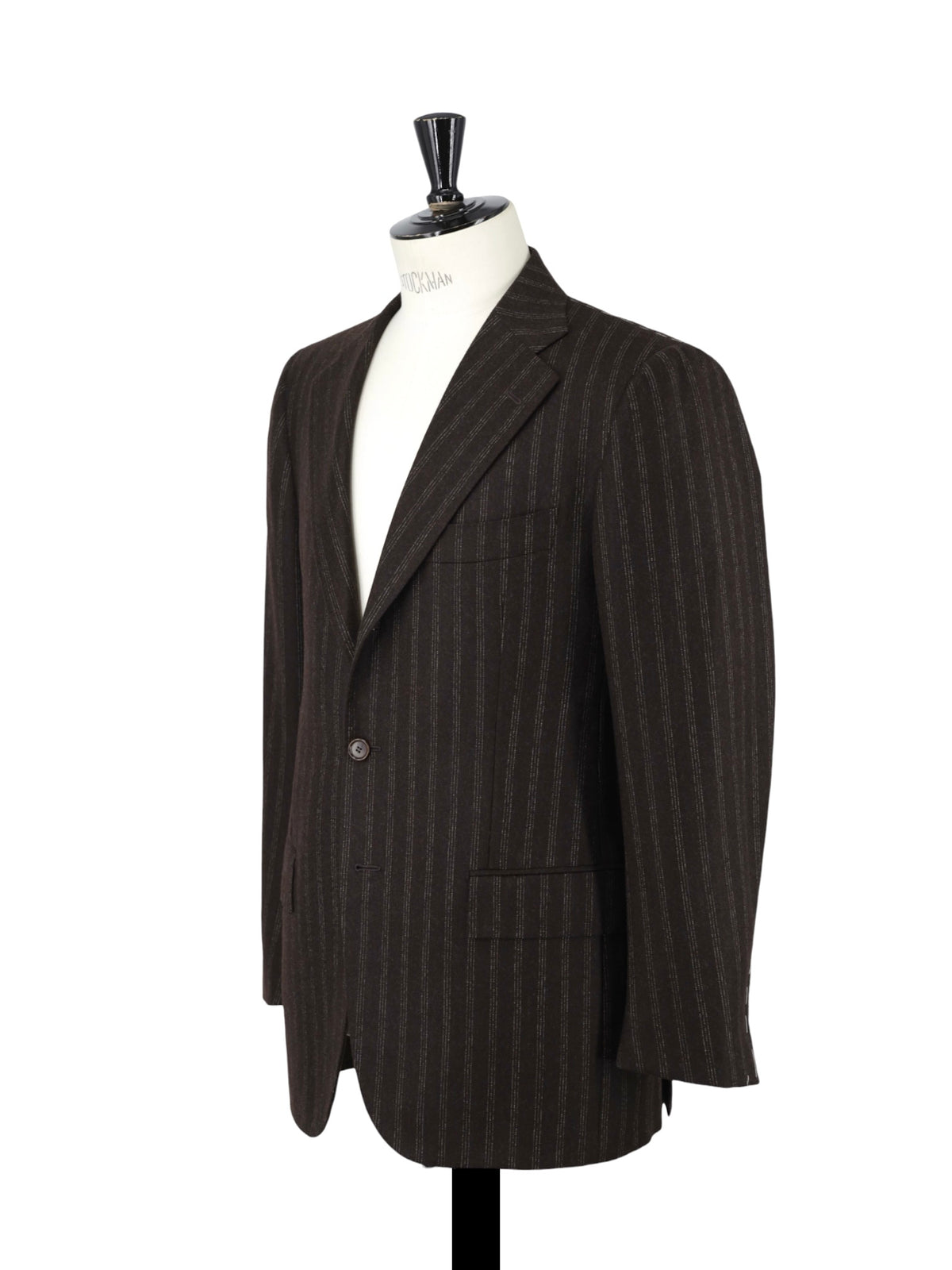 Cesare Attolini Dark Brown Wool-Flannel Vintage-Stripe Suit