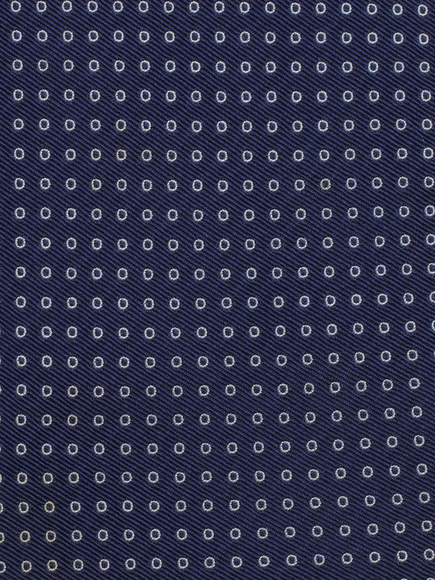 Luigi Borrelli 5-Fold Navy Silk Circle Pattern Tie