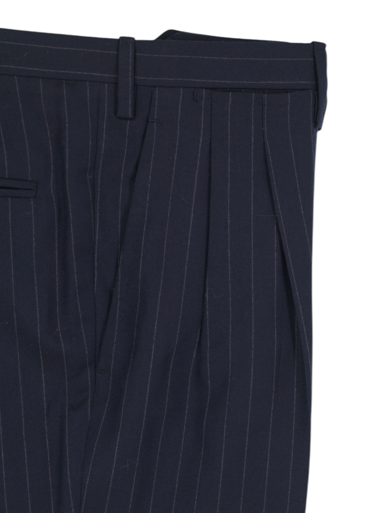 Kiton Navy Lightly-Brushed Super 180's "Blanc Blu" Pinstripe Suit