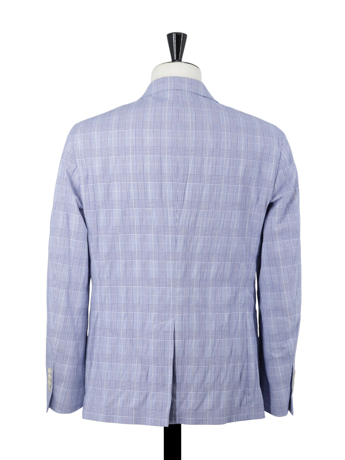 Ralph Lauren Light Blue Seerucker-Inspired Cotton-Stretch Checkered Jacket