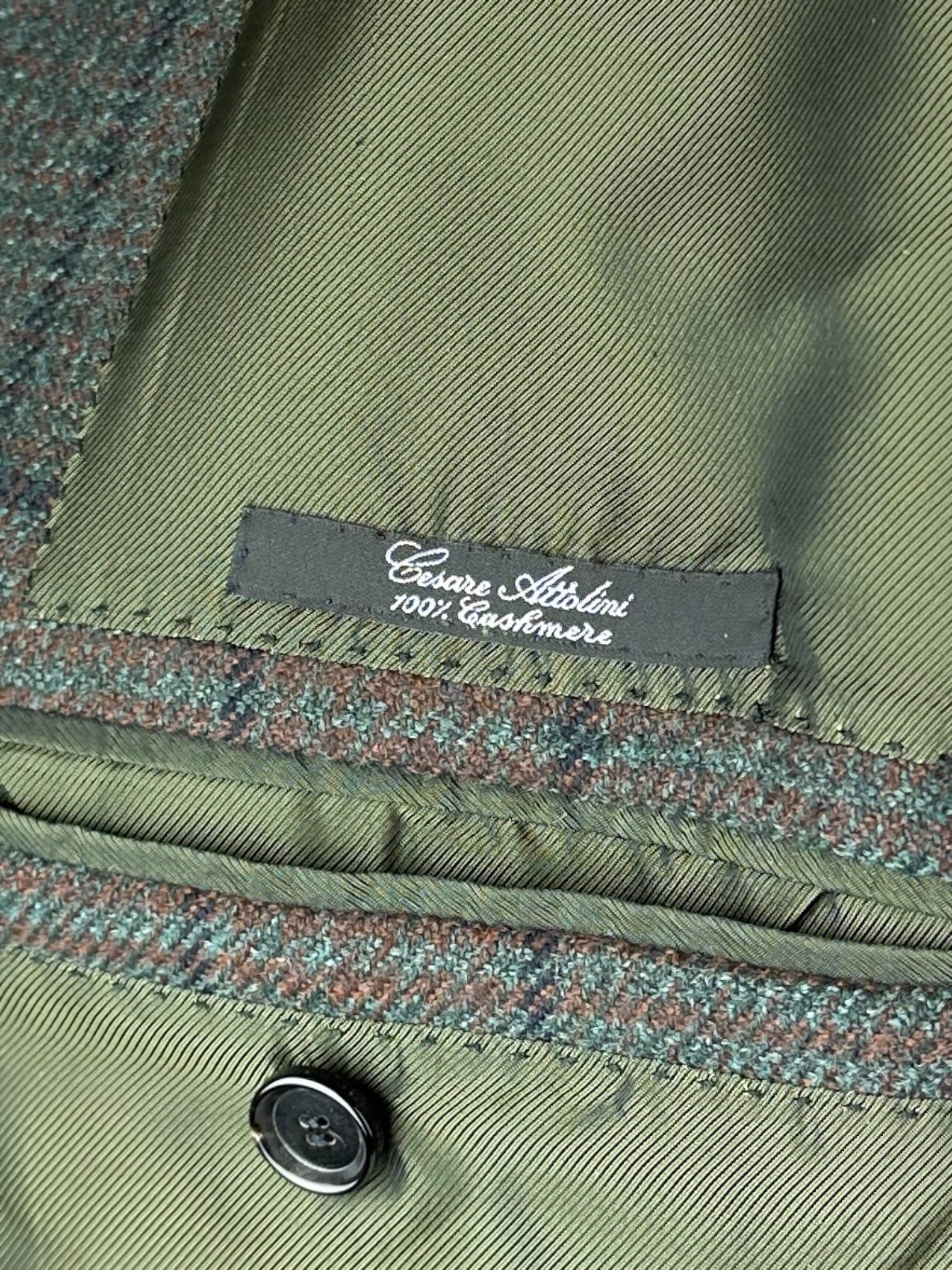 Cesare Attolini Forest Green Tartan Cashmere Jacket