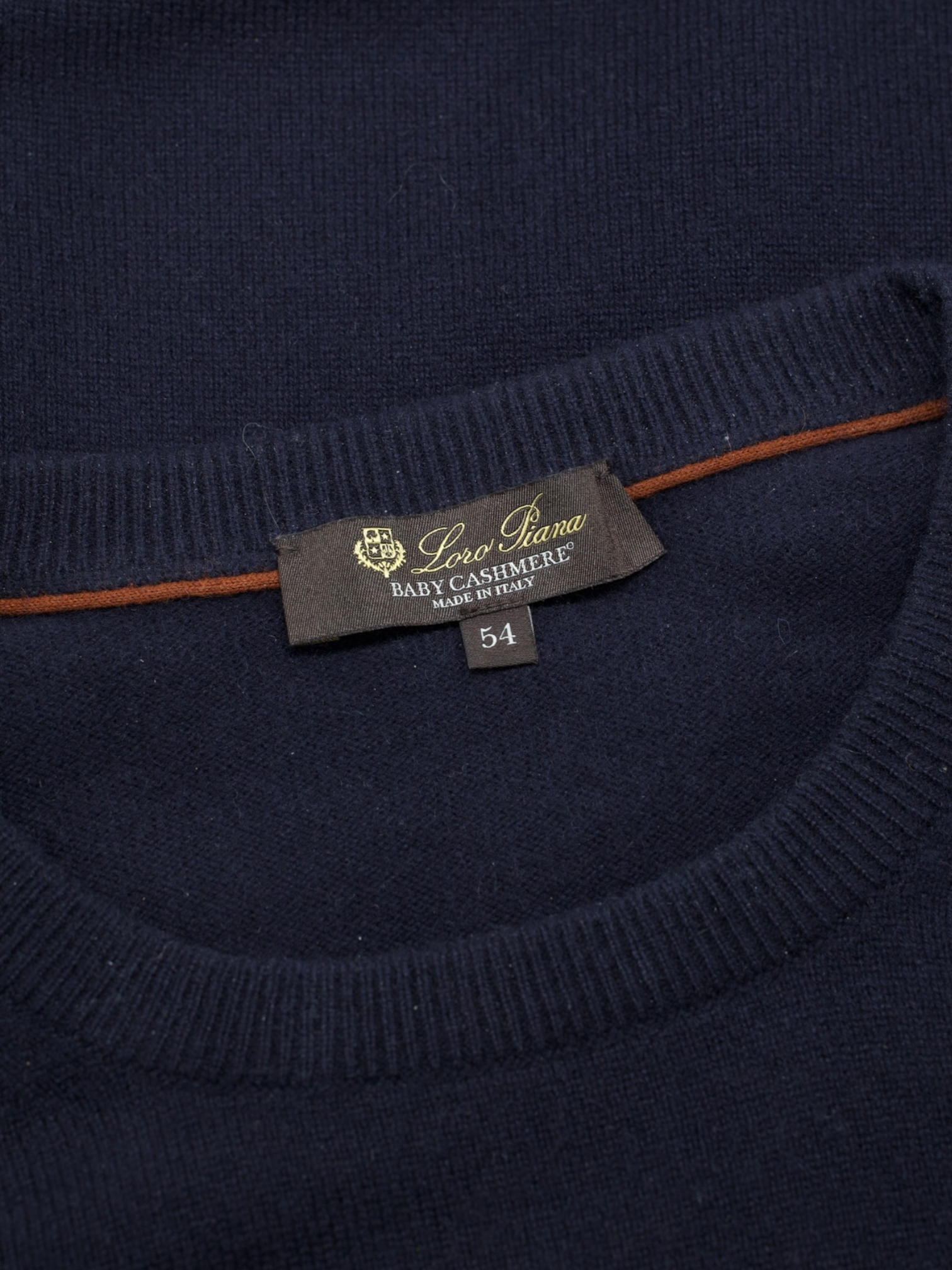 Loro Piana Navy Baby-Cashmere Roundneck Sweater