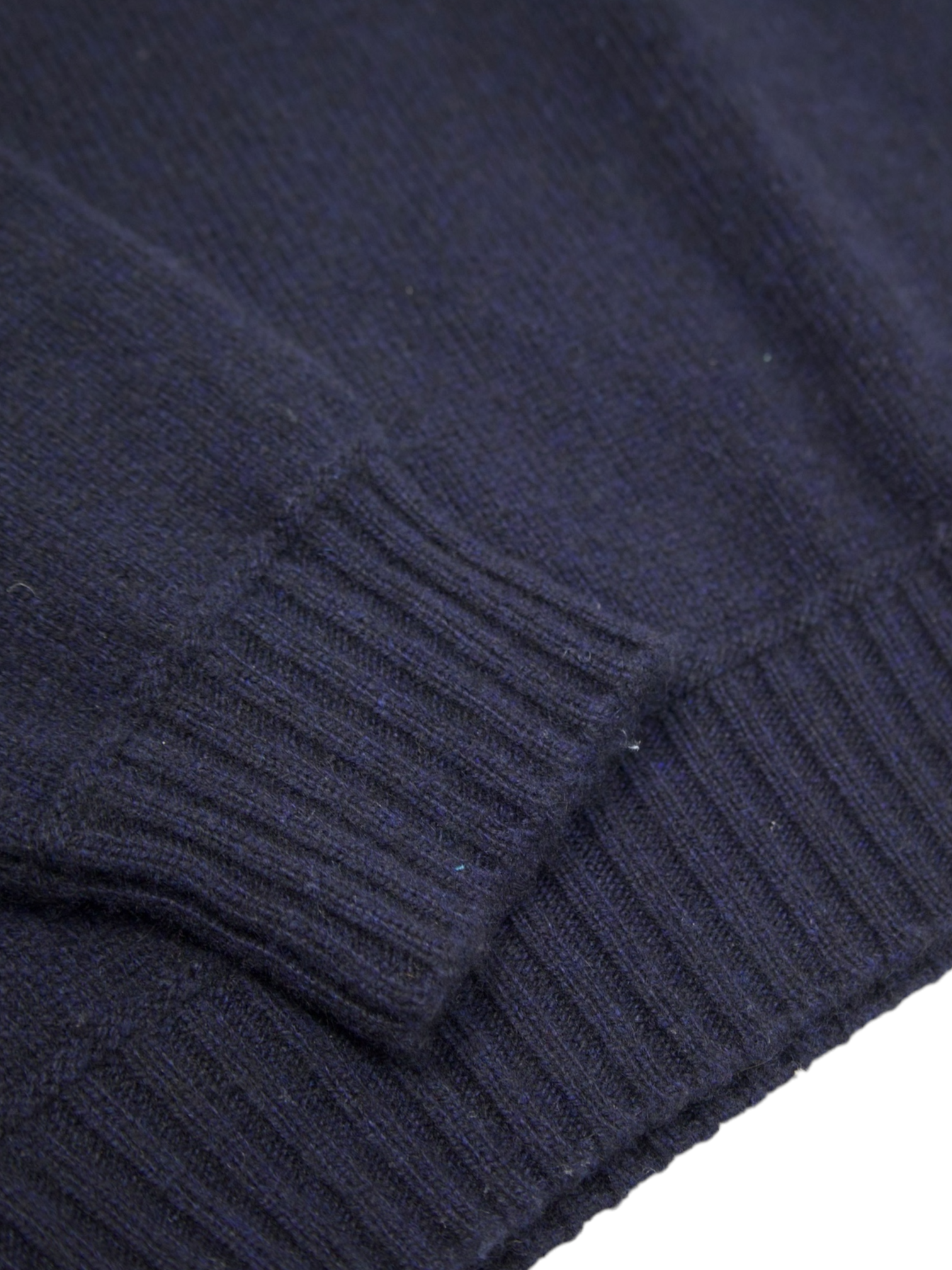 Ermenegildo Zegna Navy Nubuck-Trimmed Cashmere Fisherman's Sweater