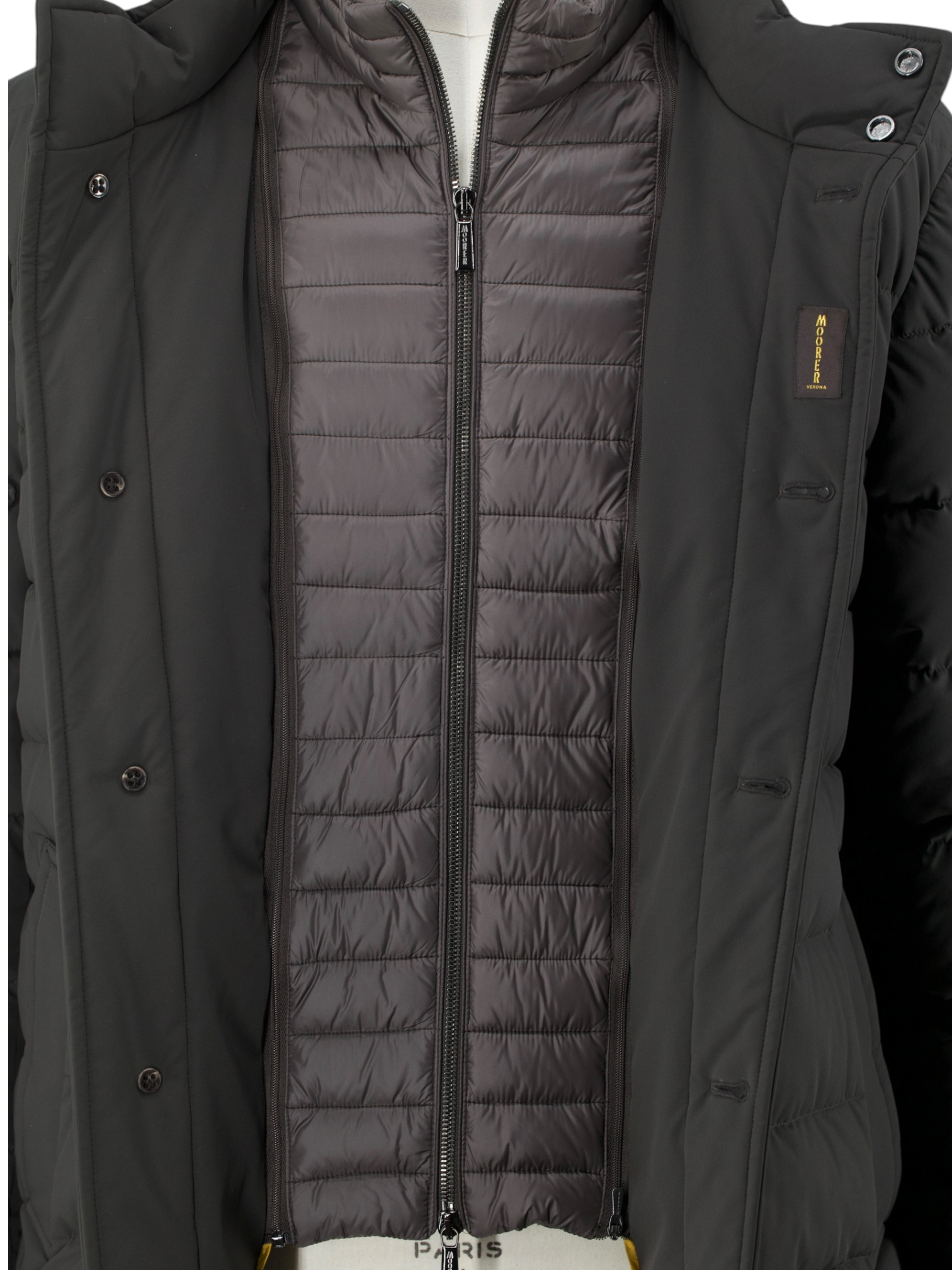 MooRER Dark Olive Goose-Down Padded Calegari-KN Coat