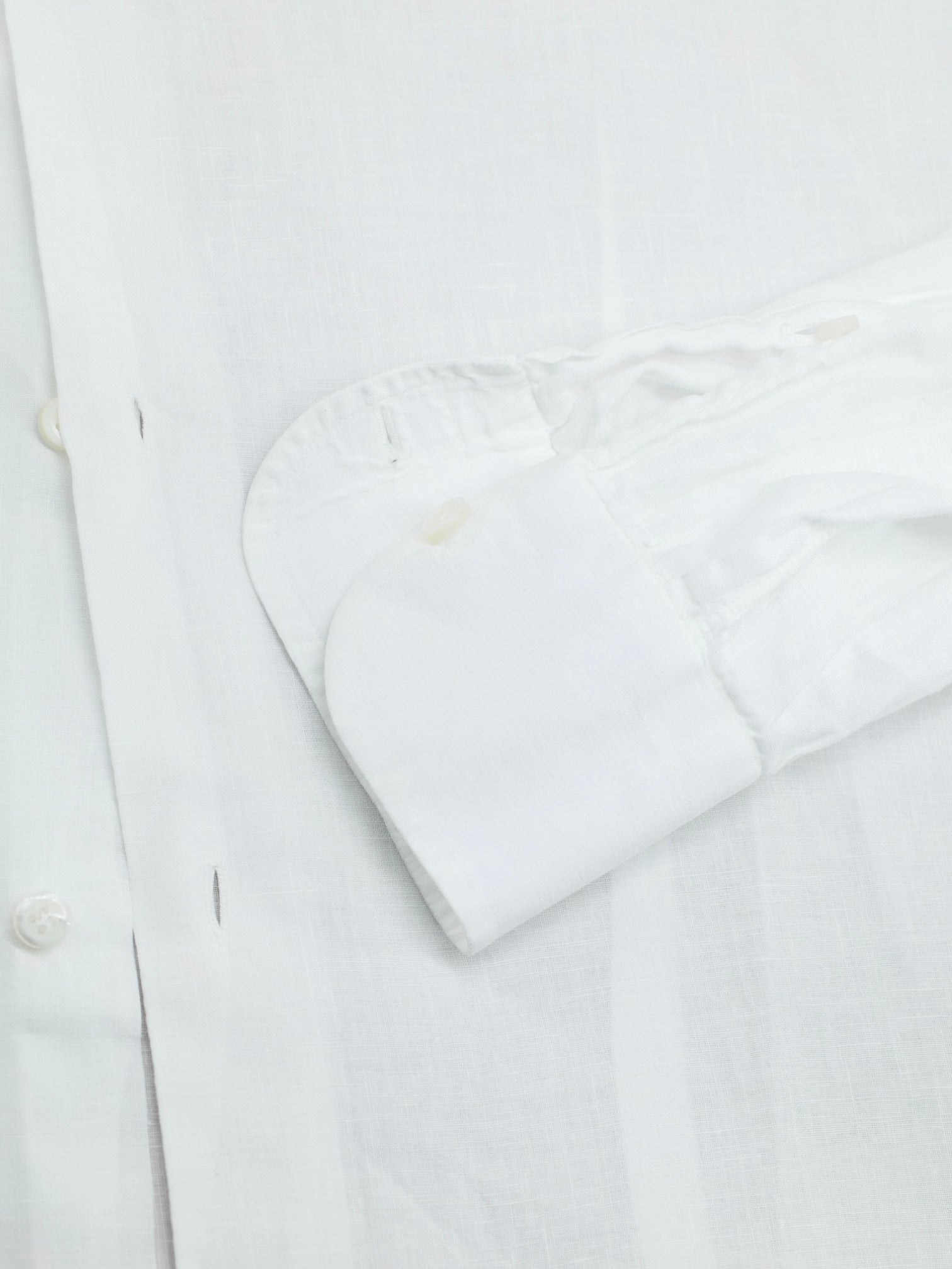 Cesare Attolini White Pure-Linen Handmade Summer Shirt